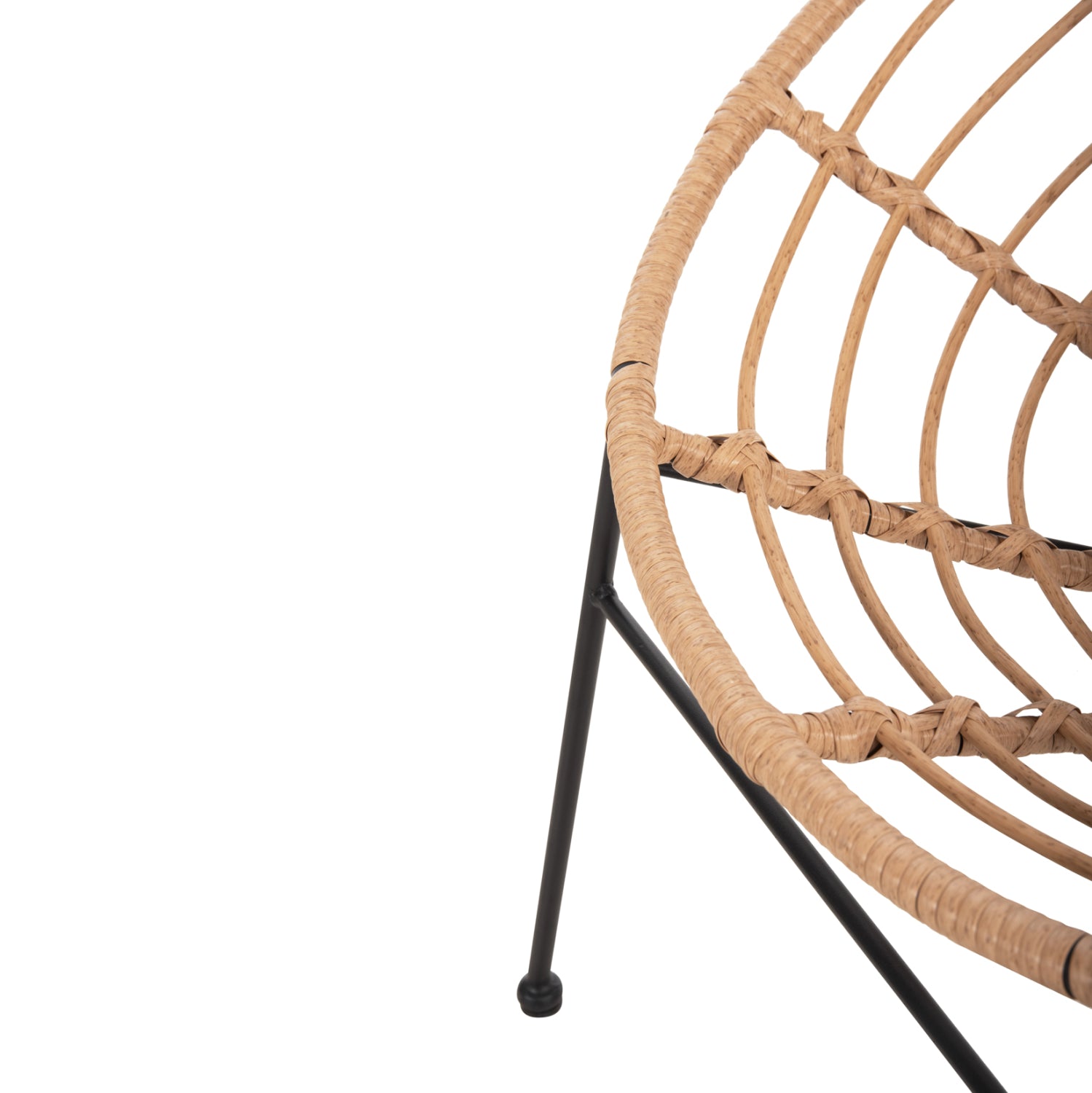 ΠΟΛΥΘΡΟΝΑ ΤΥΠΟΥ ΦΩΛΙΑ ΜΕΤΑΛΛΙΚΗ ALLEGRA HM5458.11 ΜΕ WICKER ΜΠΕΖ 73x78x88Υεκ. - Pakobazaar