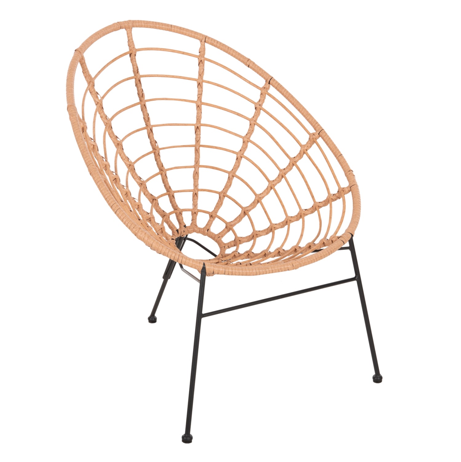ΠΟΛΥΘΡΟΝΑ ΤΥΠΟΥ ΦΩΛΙΑ ΜΕΤΑΛΛΙΚΗ ALLEGRA HM5458.11 ΜΕ WICKER ΜΠΕΖ 73x78x88Υεκ. - Pakobazaar