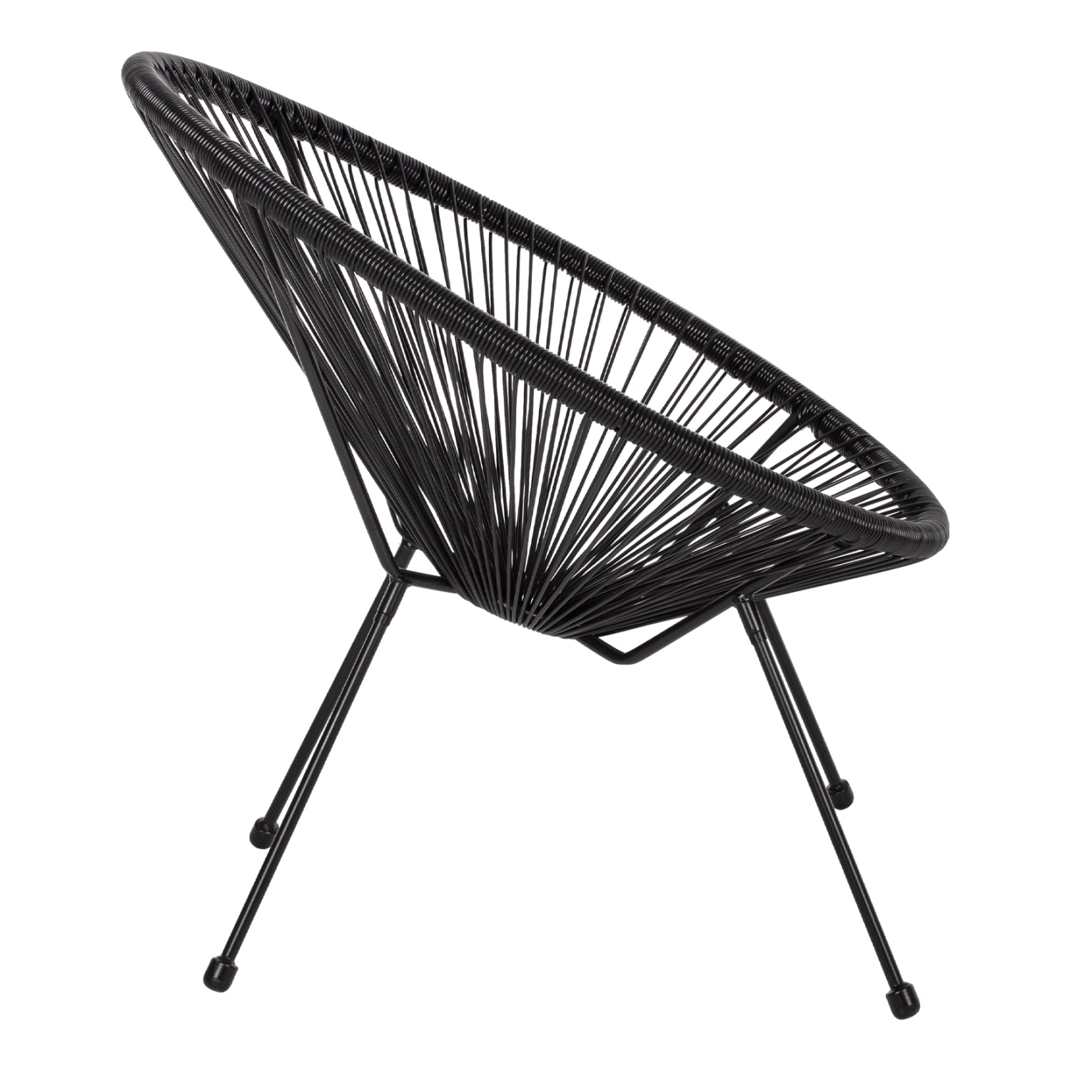 ΠΟΛΥΘΡΟΝΑ ΤΥΠΟΥ ΦΩΛΙΑ ΜΕΤΑΛΛΙΚΗ ACAPULCO ΜΑΥΡΗ ΜΕ ΜΑΥΡΟ P.E.RATTAN HM5872.01 70x73x79 εκ. - Pakobazaar