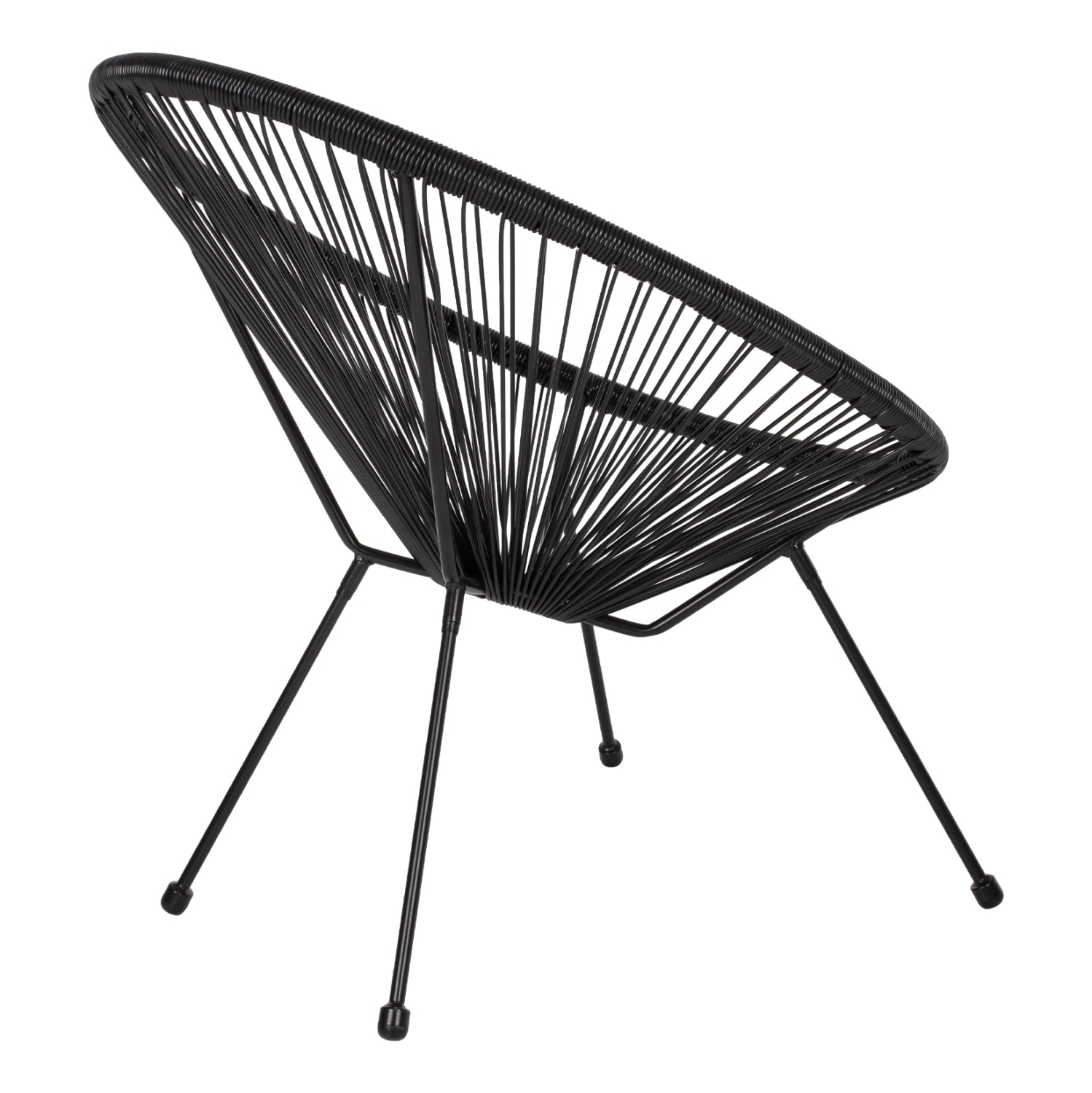 ΠΟΛΥΘΡΟΝΑ ΤΥΠΟΥ ΦΩΛΙΑ ΜΕΤΑΛΛΙΚΗ ACAPULCO ΜΑΥΡΗ ΜΕ ΜΑΥΡΟ P.E.RATTAN HM5872.01 70x73x79 εκ. - Pakobazaar