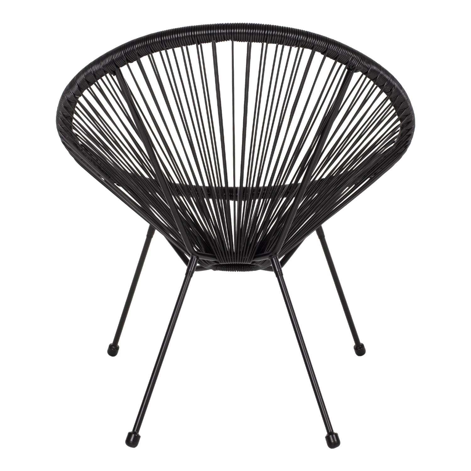 ΠΟΛΥΘΡΟΝΑ ΤΥΠΟΥ ΦΩΛΙΑ ΜΕΤΑΛΛΙΚΗ ACAPULCO ΜΑΥΡΗ ΜΕ ΜΑΥΡΟ P.E.RATTAN HM5872.01 70x73x79 εκ. - Pakobazaar