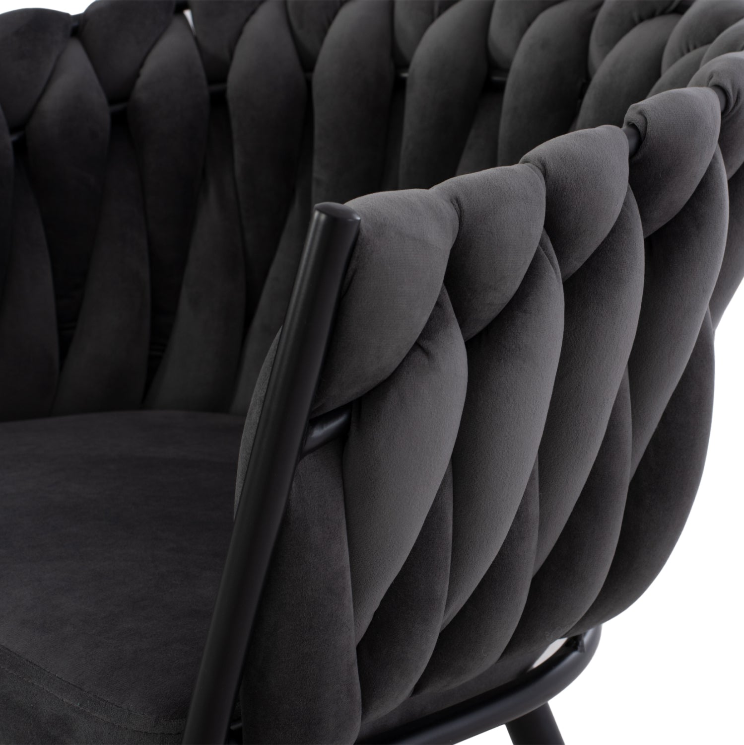 ΠΟΛΥΘΡΟΝΑΚΙ LUANDA ΒΕΛΟΥΔΟ ΓΚΡΙ ΚΑΙ ΜΕΤΑΛΛΙΚΑ ΠΟΔΙΑ HM8741.01 60x54x78 εκ. - Pakobazaar