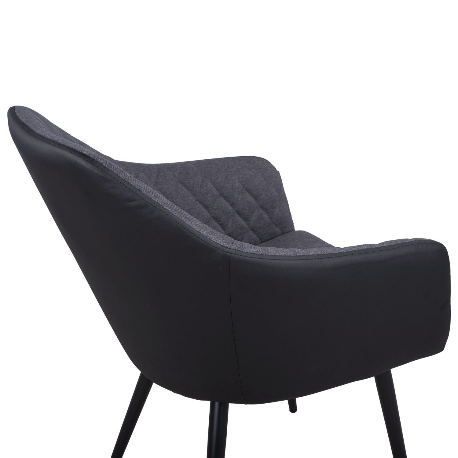 ΠΟΛΥΘΡΟΝΑΚΙ CHARLES HM8522.01 ΜΕ ΥΦΑΣΜΑ ΣΚΟΥΡΟ ΓΚΡΙ PU ΜΑΥΡΟ 57x63x83Υ εκ. - Pakobazaar