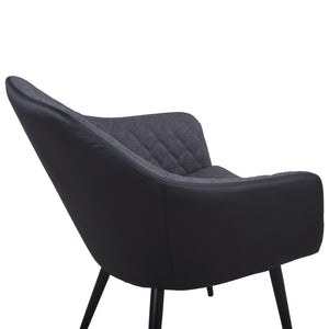 ΠΟΛΥΘΡΟΝΑΚΙ CHARLES HM8522.01 ΜΕ ΥΦΑΣΜΑ ΣΚΟΥΡΟ ΓΚΡΙ PU ΜΑΥΡΟ 57x63x83Υ εκ. - Pakobazaar