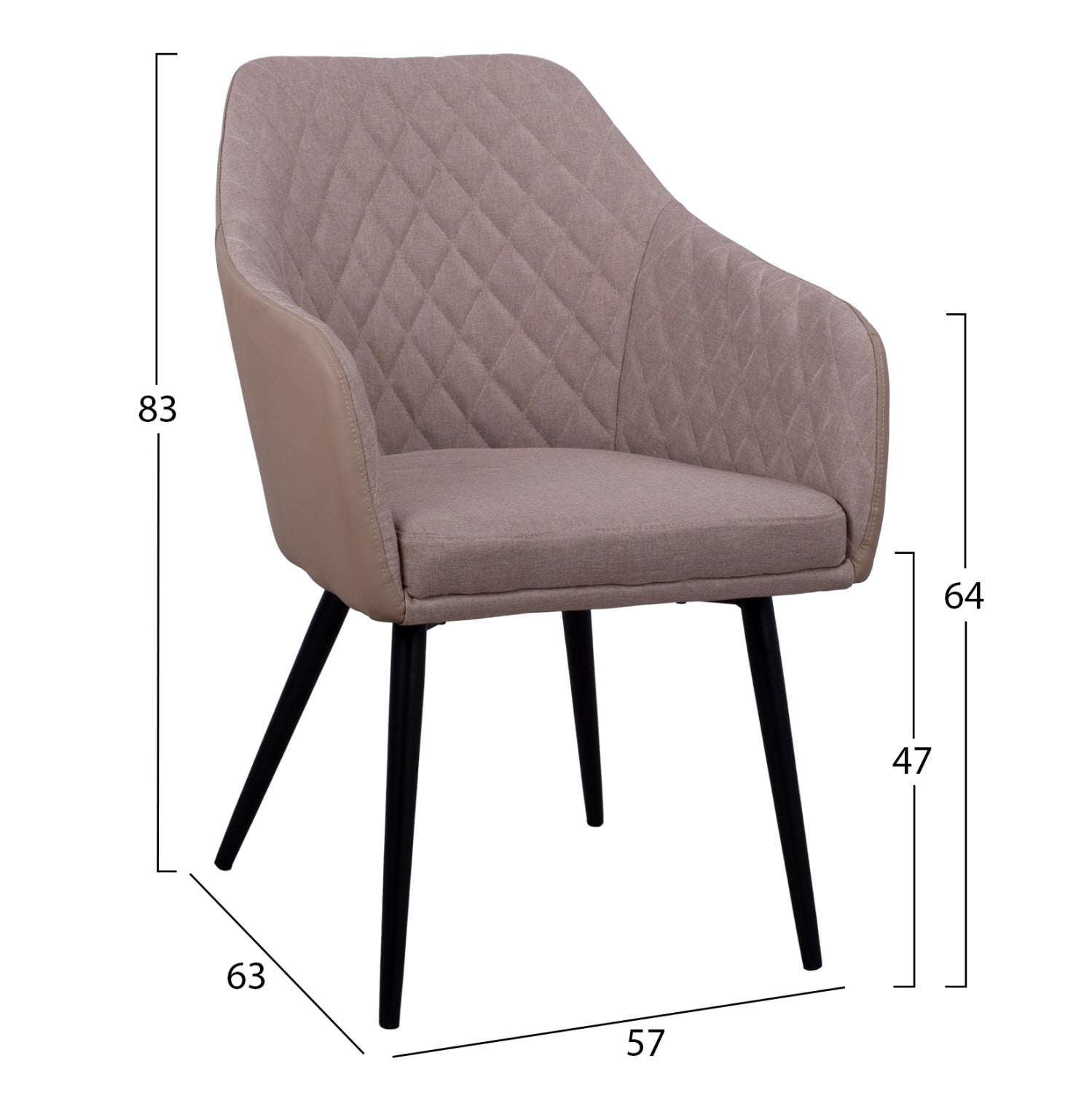 ΠΟΛΥΘΡΟΝΑΚΙ CHARLES HM8522.07 ΜΕ ΥΦΑΣΜΑ ΜΠΕΖ & PU ΜΠΕΖ 57x63x83Υ εκ. - Pakobazaar