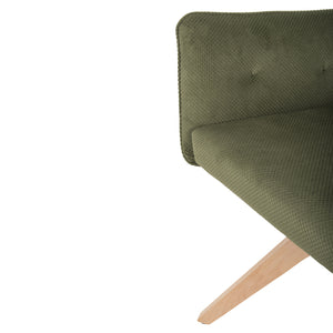 ΠΟΛΥΘΡΟΝΑ ΤΡΑΠΕΖΑΡΙΑΣ QUILL HM9843.05 ΠΡΑΣΙΝΟ ΥΦΑΣΜΑ-ΞΥΛΟ ΟΞΙΑΣ ΠΟΔΙΑ 61x57,5x91Υεκ. - Pakobazaar