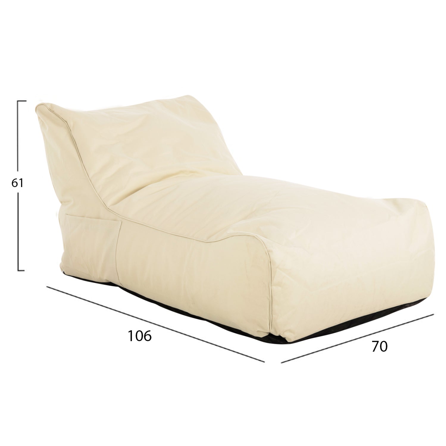 ΠΟΥΦ BLOOM ΑΔΙΑΒΡΟΧΟ HM5111.11 ΜΠΕΖ 106x70x61Υ εκ. - Pakobazaar