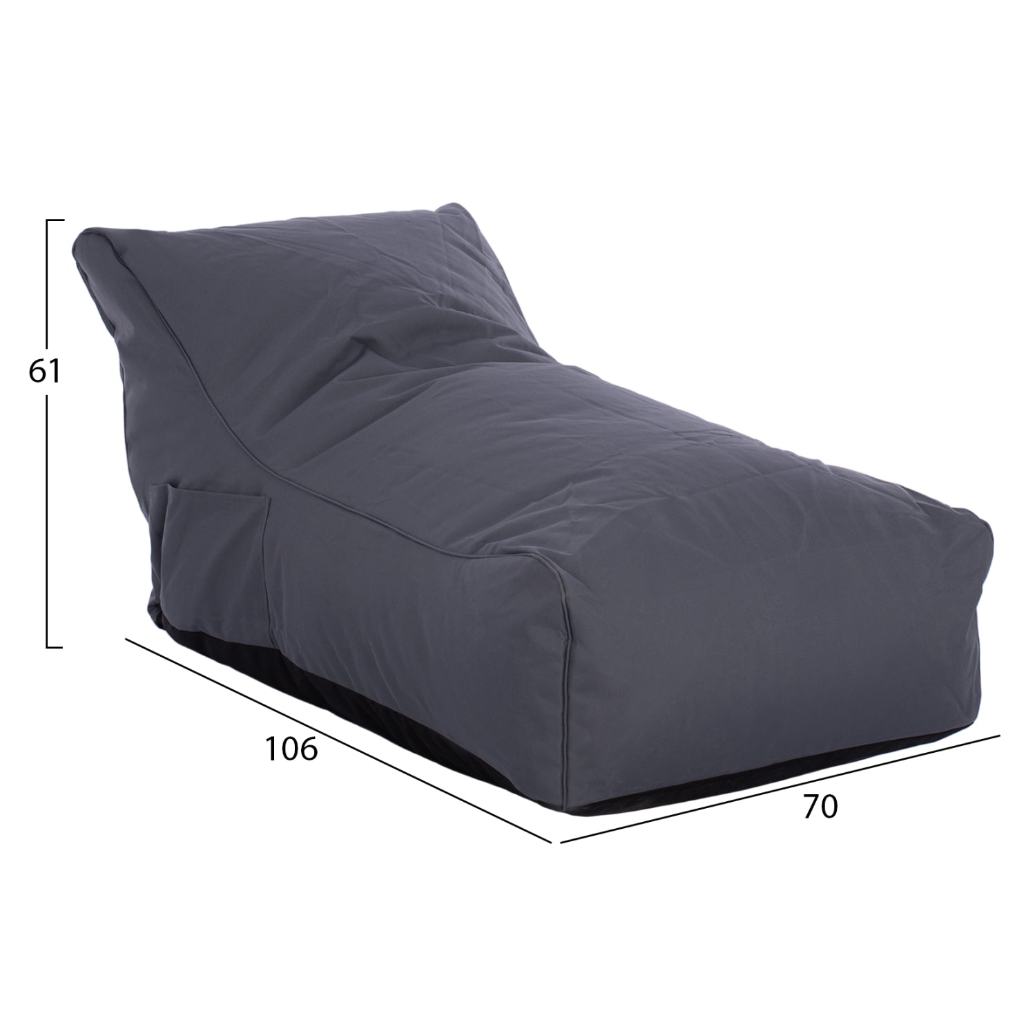 ΠΟΥΦ BLOOM ΑΔΙΑΒΡΟΧΟ HM5111.20 ΓΚΡΙ 106x70x61Υ εκ. - Pakobazaar