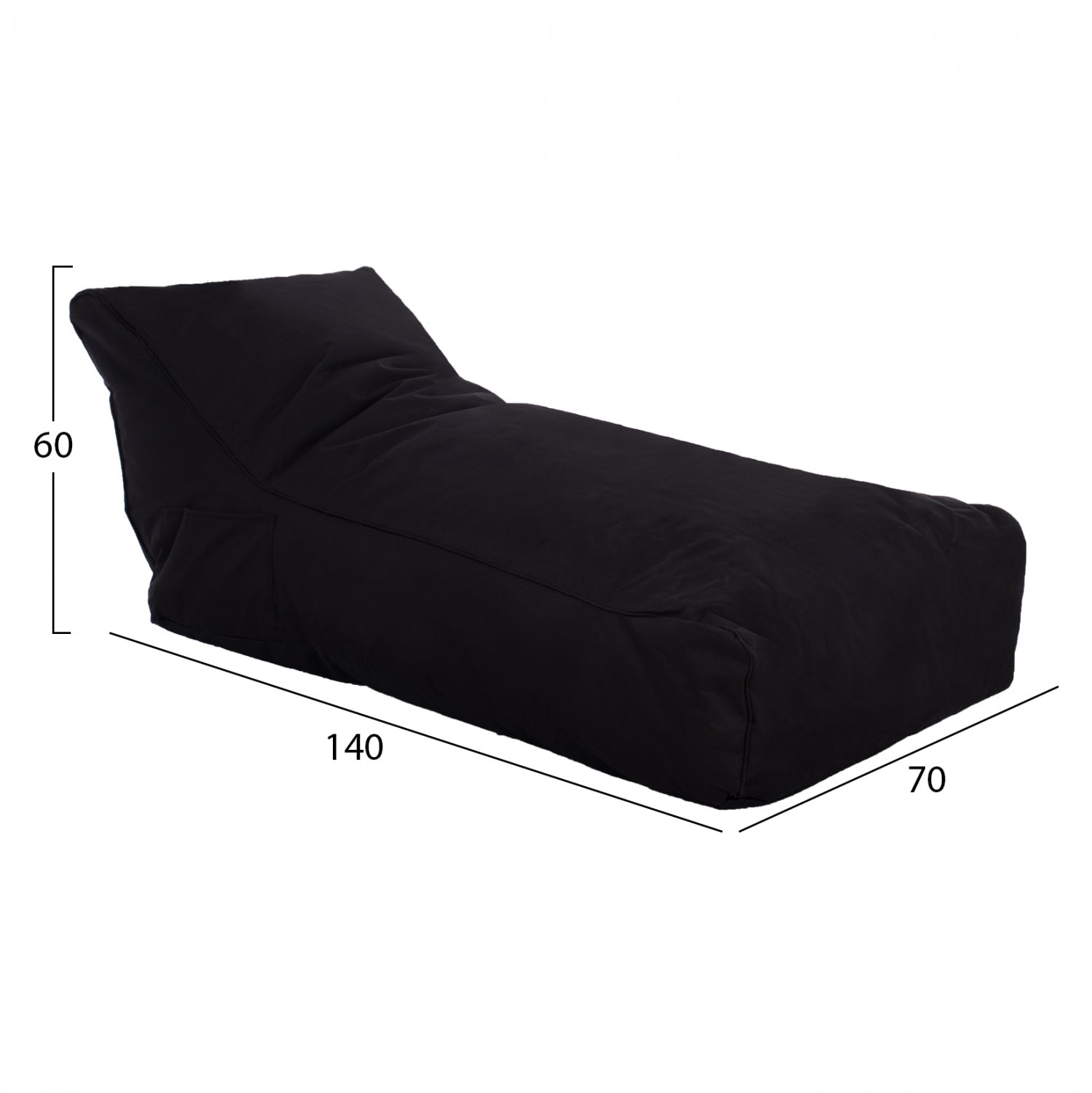 ΠΟΥΦ ALOK HM5806.04 ΜΑΥΡΟ ΜΕ UV PROTECTION 140x70x60Υ εκ. - Pakobazaar