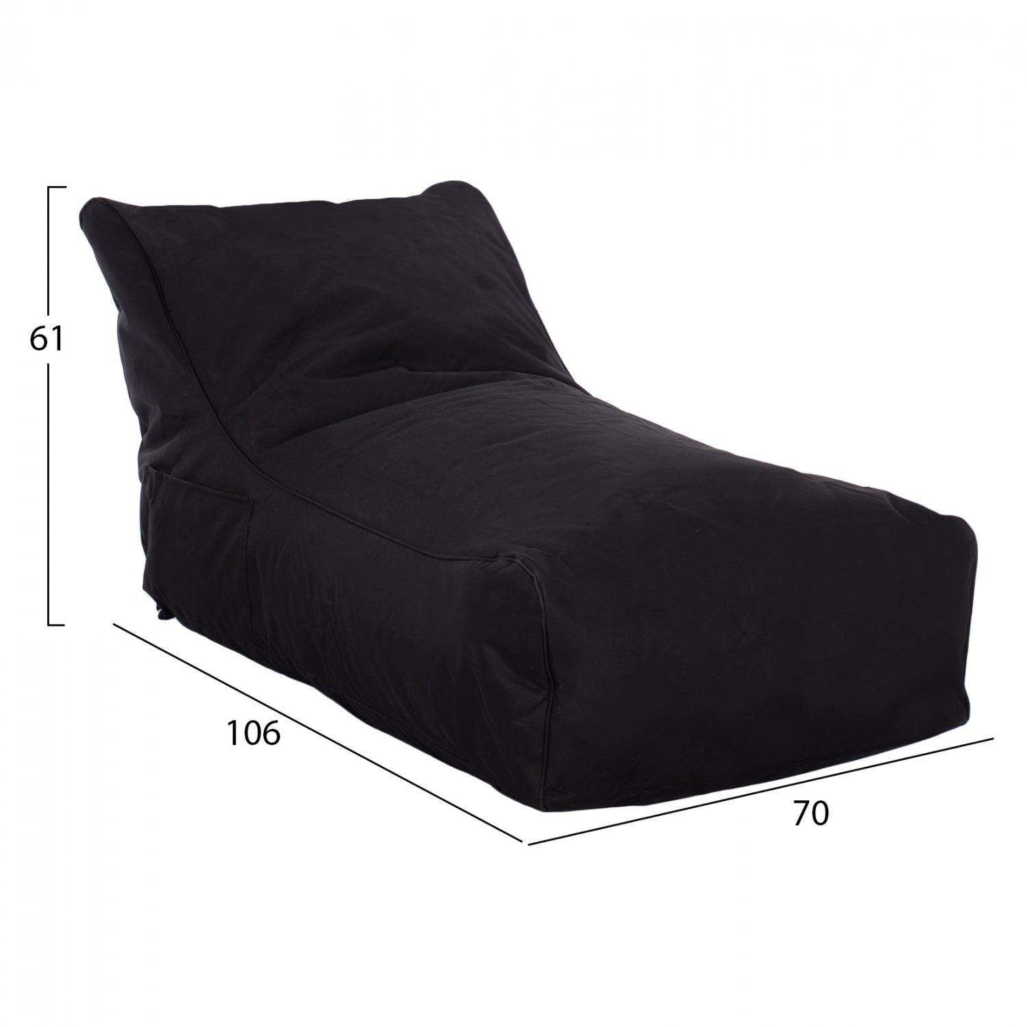 ΠΟΥΦ BLOOM ΑΔΙΑΒΡΟΧΟ HM5111.14 ΜΑΥΡΟ ΜΕ UV PROTECTION  106x70x61Υ εκ. - Pakobazaar