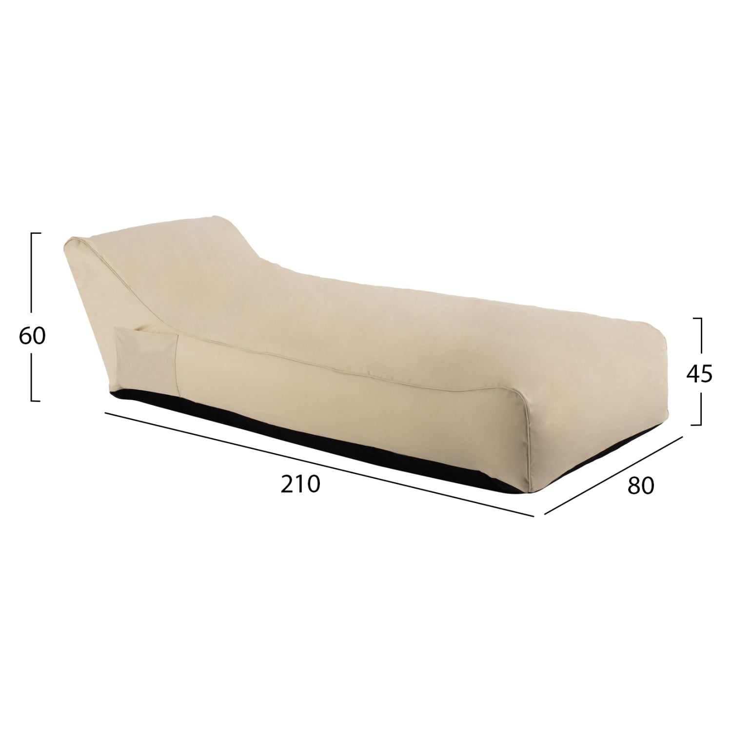 ΠΟΥΦ TANEA HM5807.01 ΜΠΕΖ ΜΕ UV PROTECTION 80x210x45-60 εκ. - Pakobazaar
