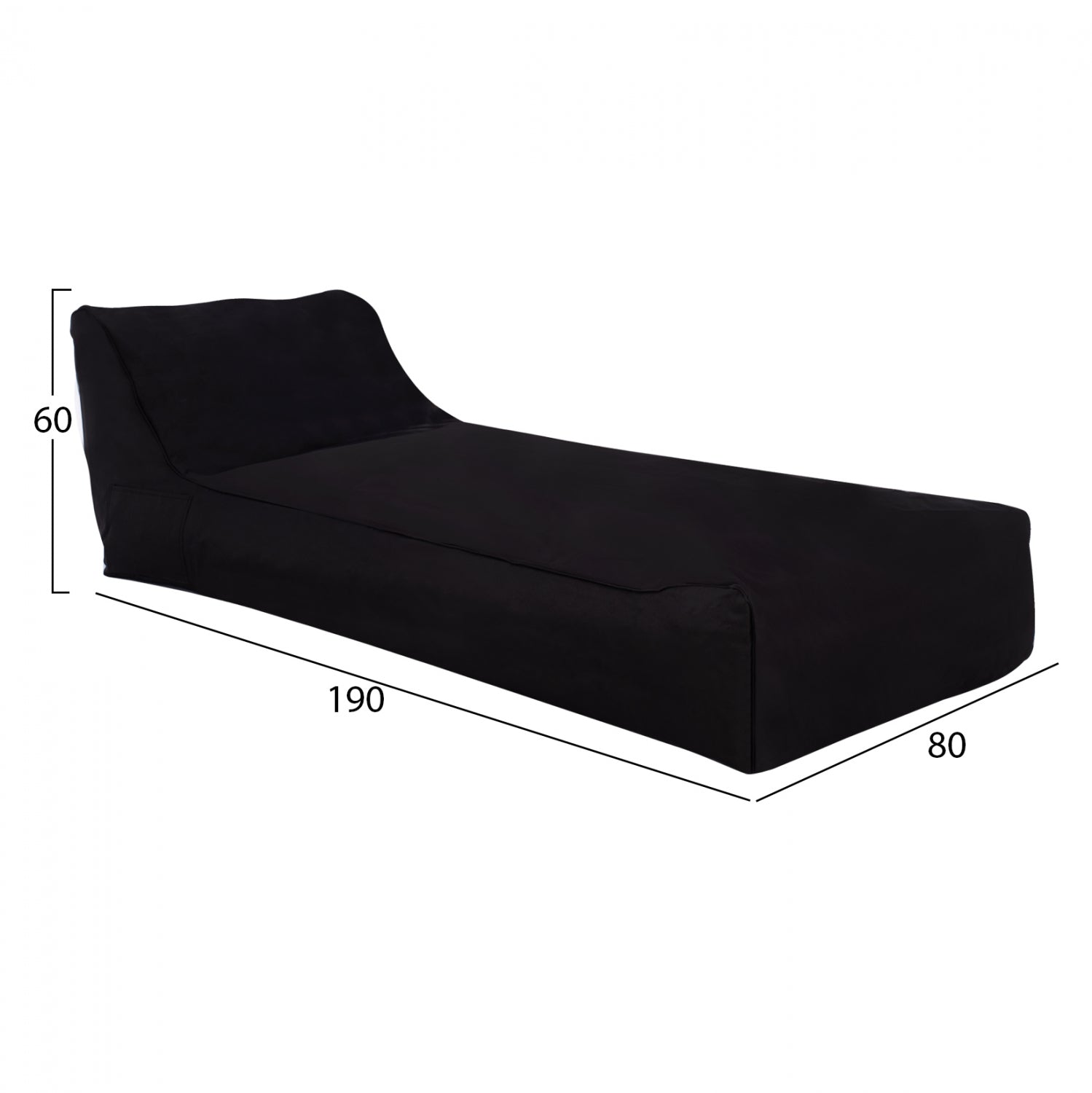 ΠΟΥΦ TANEA HM5807.04 ΜΑΥΡΟ ΜΕ UV PROTECTION 190x80x60Υ εκ. - Pakobazaar
