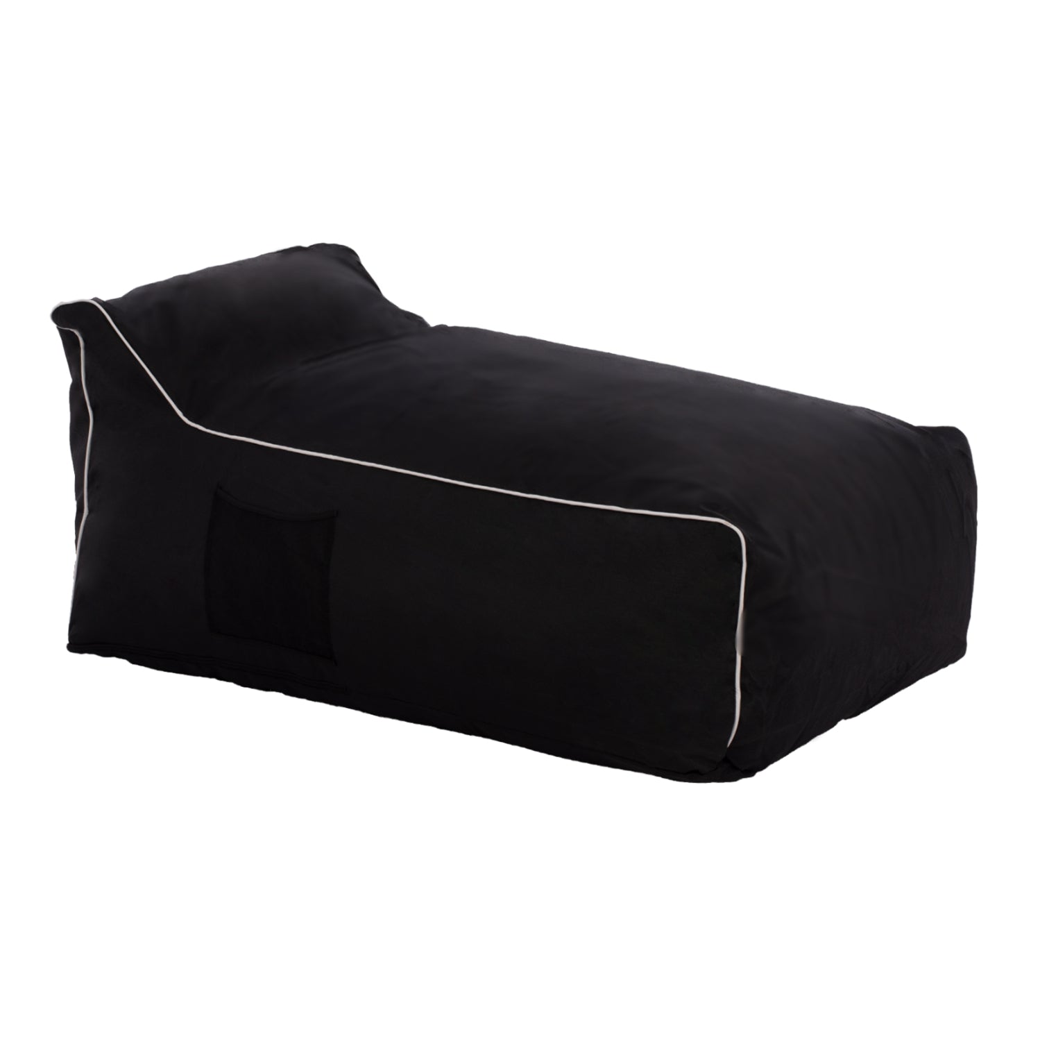 ΠΟΥΦ ZAFER HM5772.12 ΜΕ TEXTILINE ΜΑΥΡΟ ΚΑΙ ΛΕΥΚΟ ΡΕΛΙ 88x128x40-60Υ εκ. - Pakobazaar