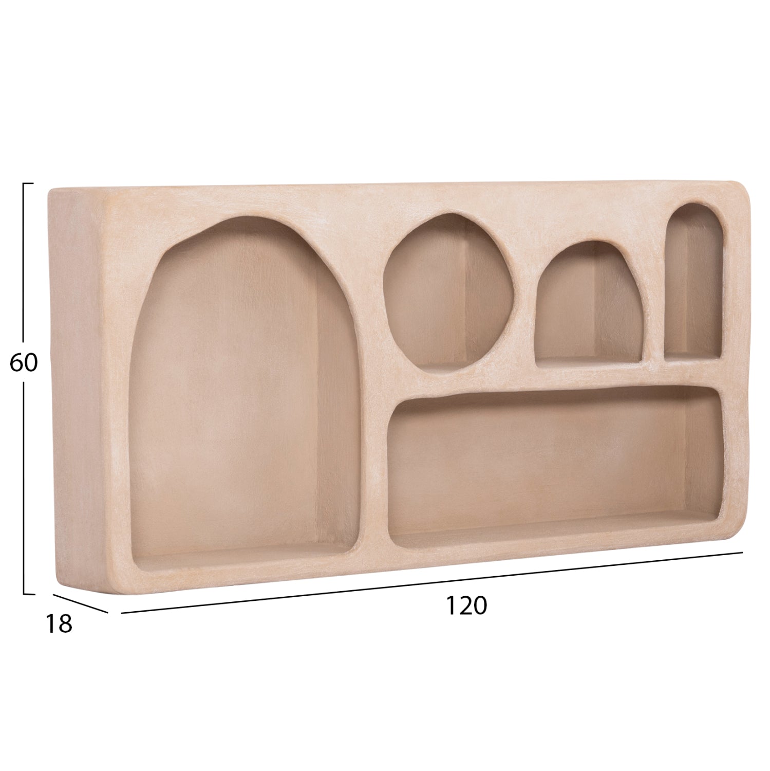 ΡΑΦΙ ΤΟΙΧΟΥ ΣΕΙΡΑ SANTORINI HM18063.02 MDF ΣΕ ΚΑΦΕ 120x18x60Υεκ. - Pakobazaar