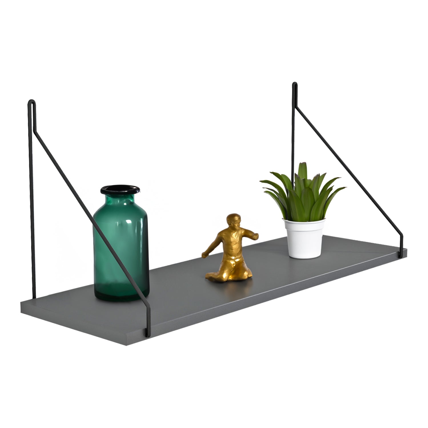 ΡΑΦΙ ΤΟΙΧΟΥ AGILAN ΜΕΛΑΜΙΝΗΣ HM9183.20 ΓΚΡΙ 72x20x27Y εκ. - Pakobazaar