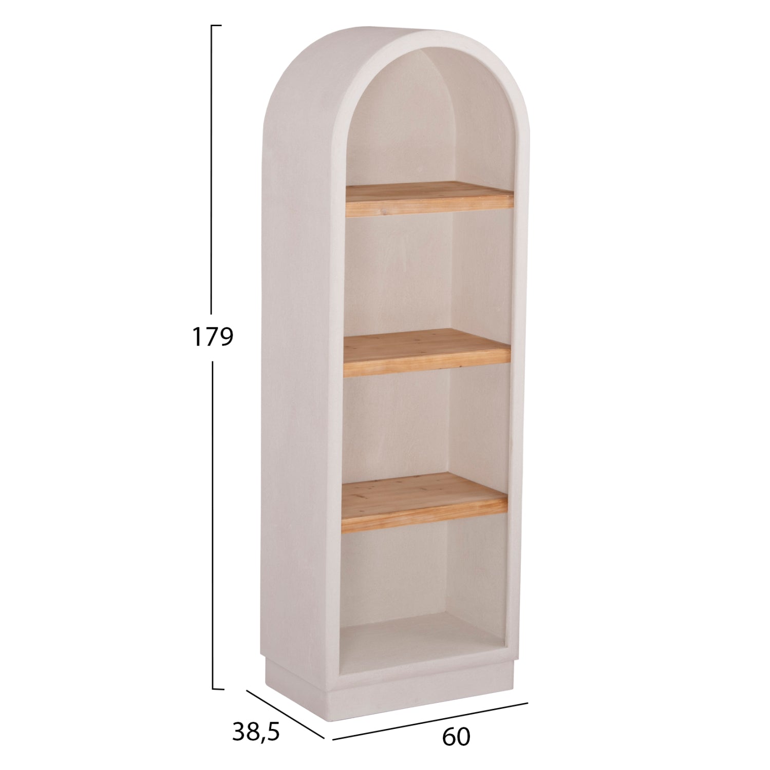 ΡΑΦΙΕΡΑ ΣΕΙΡΑ SANTORINI HM18045 MDF ΥΠΟΛΕΥΚΟ-ΡΑΦΙΑ ΞΥΛΟ ΕΛΑΤΟΥ ΦΥΣΙΚΟ 60x38,5x179Υεκ. - Pakobazaar