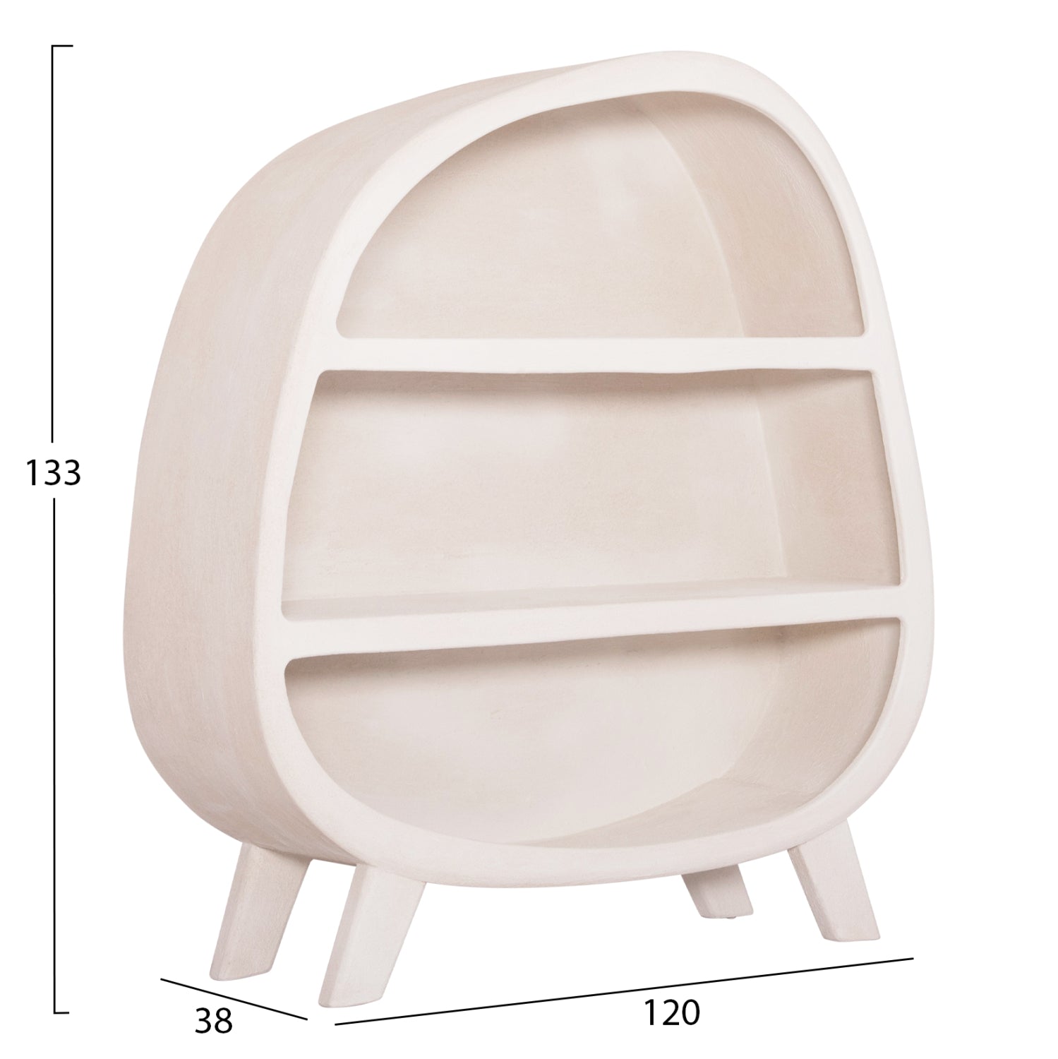 ΡΑΦΙΕΡΑ ΣΕΙΡΑ SANTORINI HM18060.01 MDF ΣΕ ΥΠΟΛΕΥΚΟ ΧΡΩΜΑ 120x38x133Υεκ. - Pakobazaar