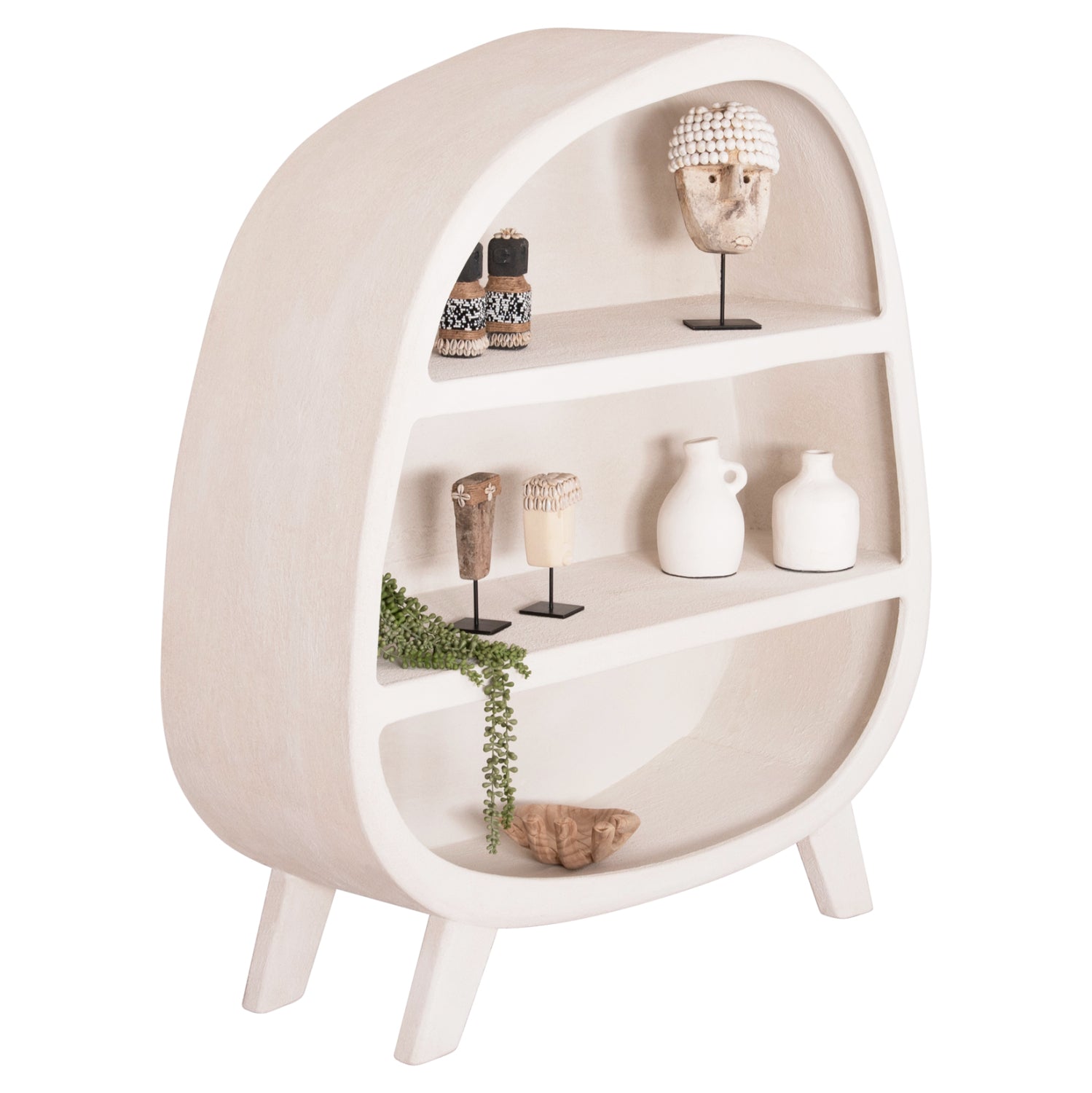 ΡΑΦΙΕΡΑ ΣΕΙΡΑ SANTORINI HM18060.01 MDF ΣΕ ΥΠΟΛΕΥΚΟ ΧΡΩΜΑ 120x38x133Υεκ. - Pakobazaar