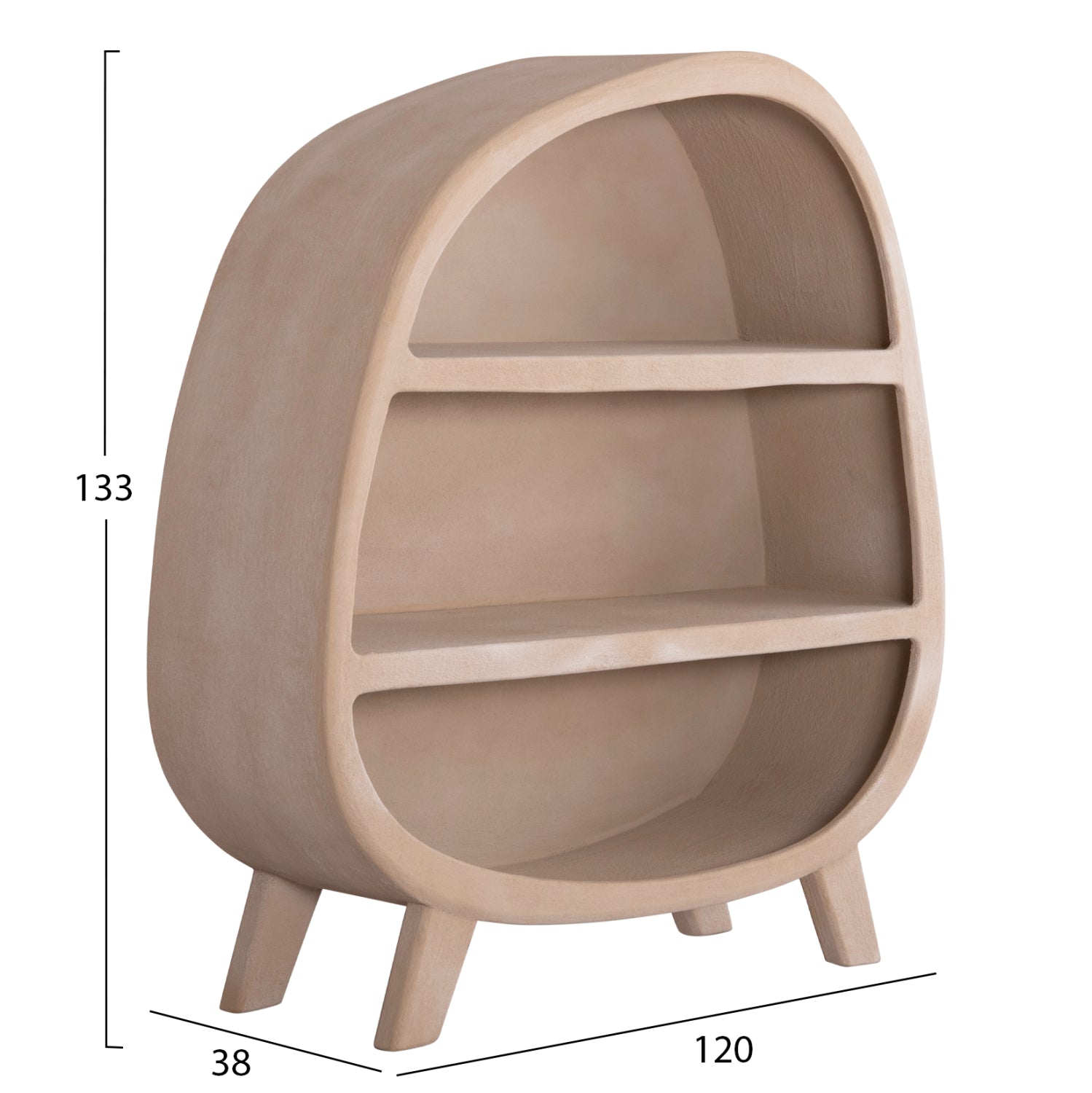 ΡΑΦΙΕΡΑ ΣΕΙΡΑ SANTORINI HM18060.02 MDF ΣΕ ΚΑΦΕ ΧΡΩΜΑ 120x38x133Υεκ. - Pakobazaar