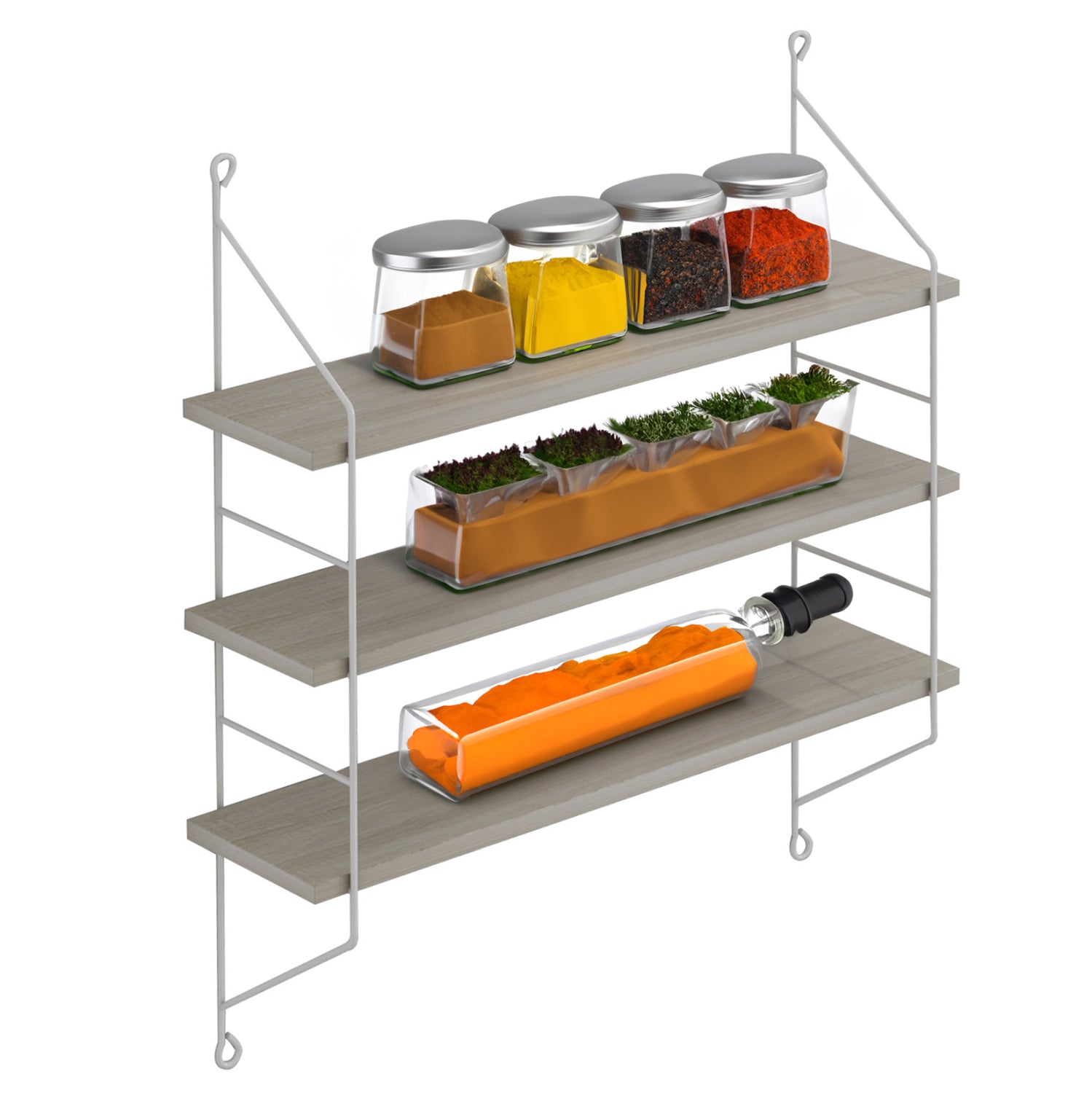 ΡΑΦΙΕΡΑ ΤΟΙΧΟΥ ACHALA ΜΕΛΑΜΙΝΗΣ HM9185.14 SONOMA 60x15x68Y εκ. - Pakobazaar