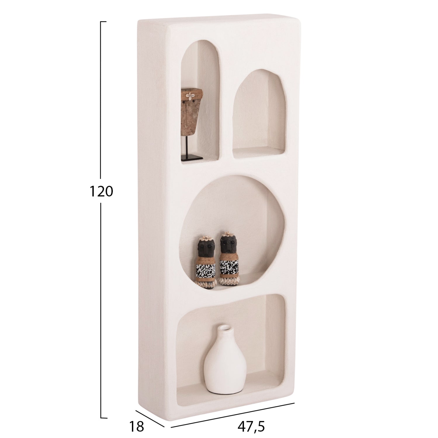 ΡΑΦΙΕΡΑ ΤΟΙΧΟΥ ΣΕΙΡΑ SANTORINI HM18069 MDF ΣΕ ΥΠΟΛΕΥΚΟ ΧΡΩΜΑ 47,5x18x120Υεκ. - Pakobazaar