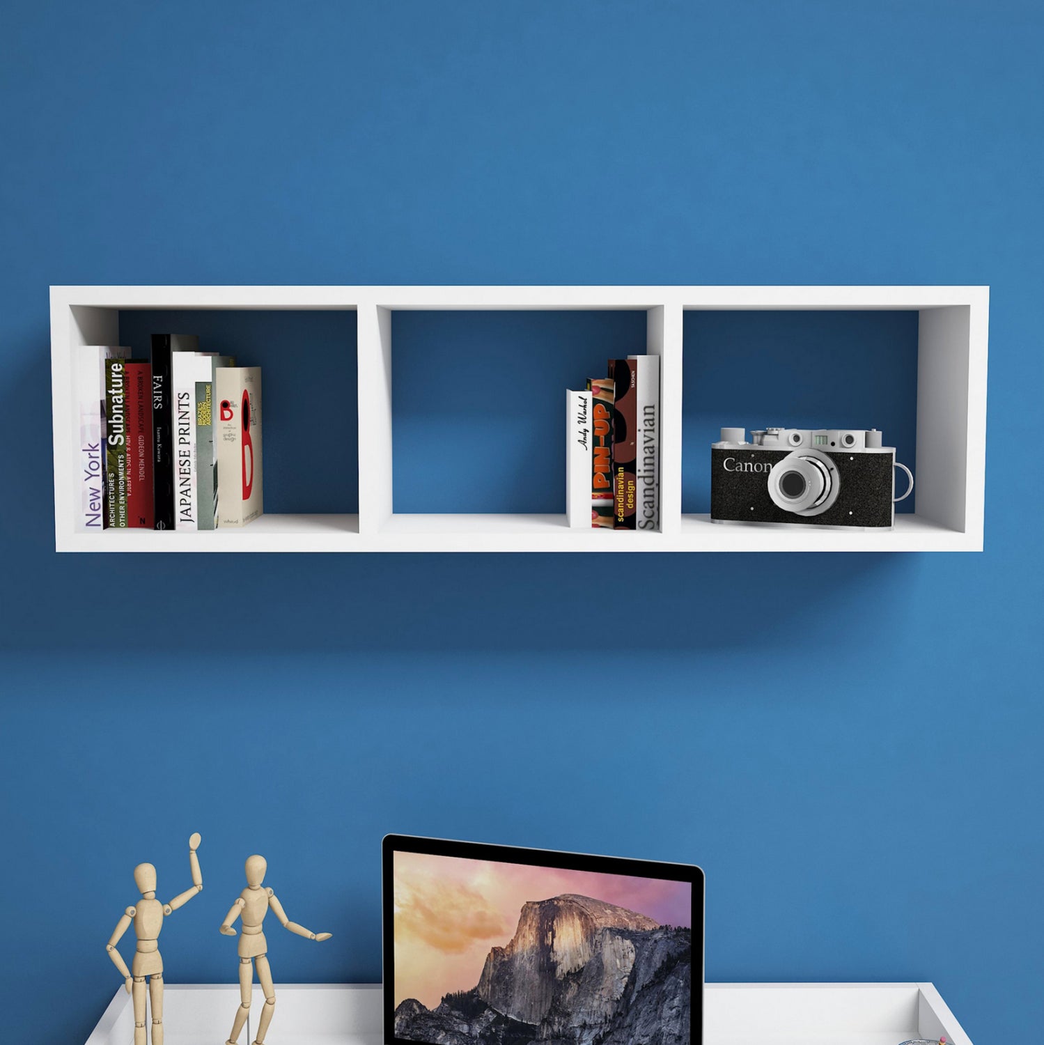 ΡΑΦΙΕΡΑ ΤΟΙΧΟΥ ΜΕΛΑΜΙΝΗΣ ΛΕΥΚΗ HM9228.11 90x22x25,6Υ εκ. - Pakobazaar
