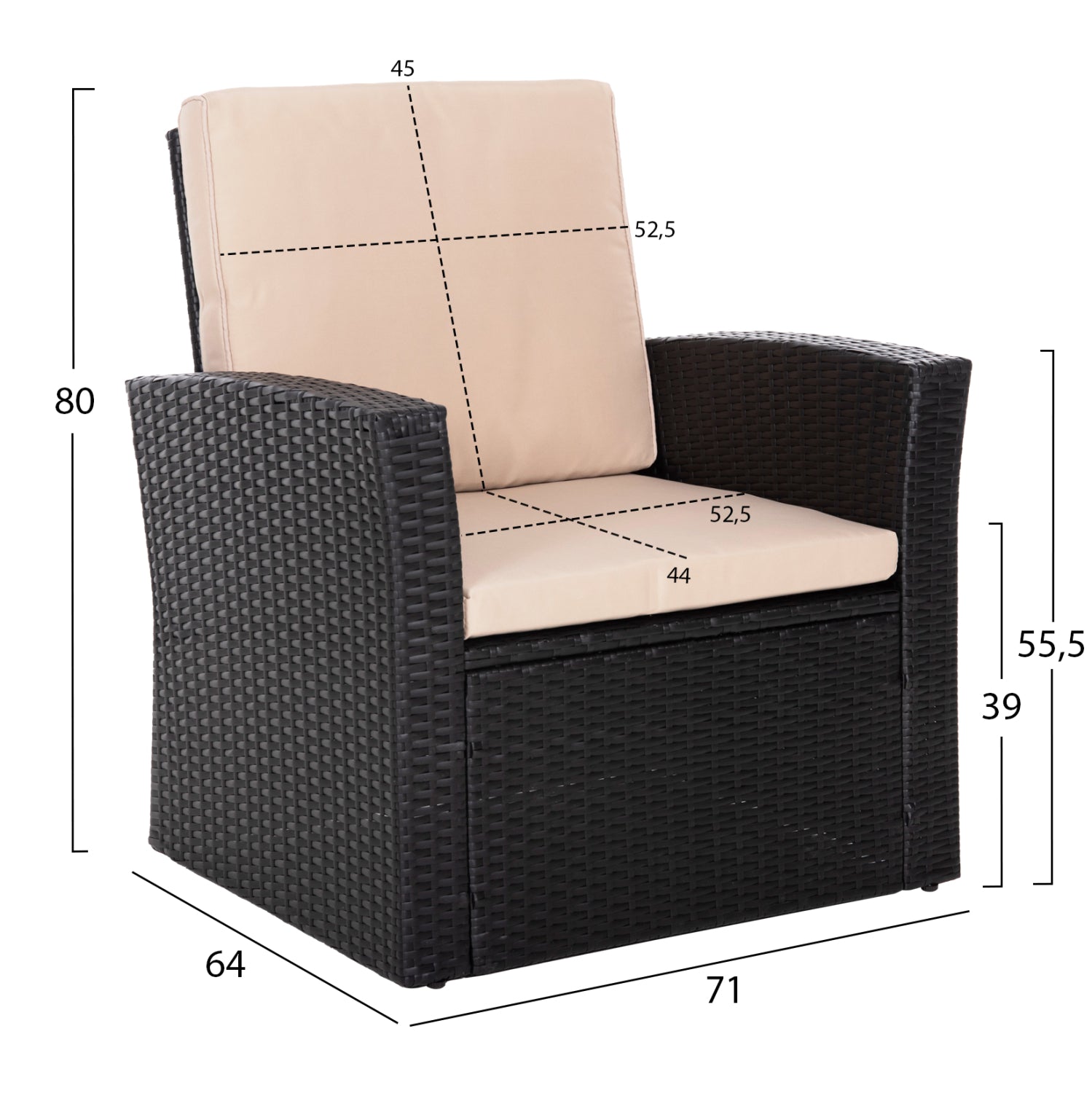 ΣΑΛΟΝΙ ΕΞ.ΧΩΡΟΥ 4ΤΜΧ THORE HM5978 ΣΥΝΘ. RATTAN ΜΑΥΡΟ-ΜΠΕΖ ΜΑΞΙΛΑΡΙΑ - Pakobazaar