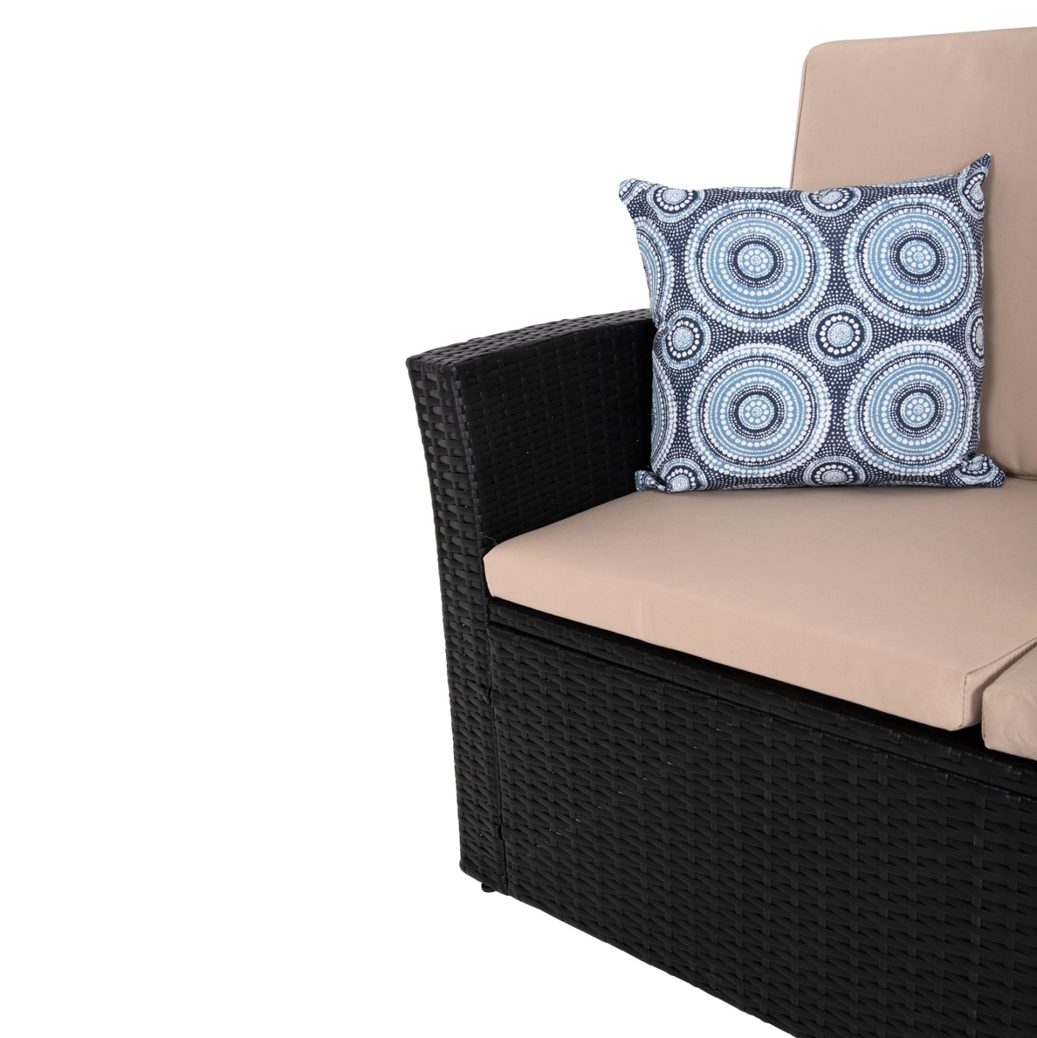 ΣΑΛΟΝΙ ΕΞ.ΧΩΡΟΥ 4ΤΜΧ THORE HM5978 ΣΥΝΘ. RATTAN ΜΑΥΡΟ-ΜΠΕΖ ΜΑΞΙΛΑΡΙΑ - Pakobazaar