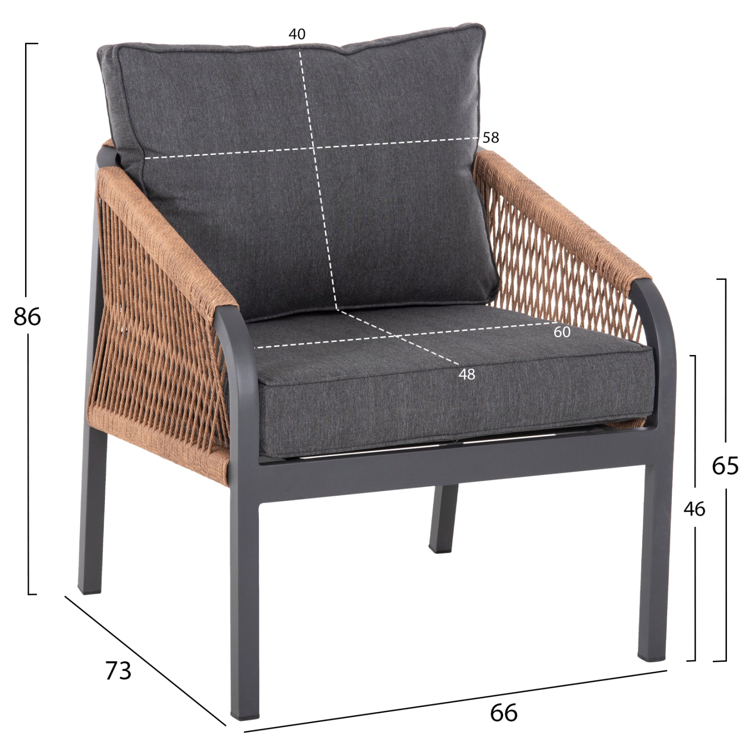 ΣΑΛΟΝΙ ΕΞ.ΧΩΡΟΥ 4ΤΜΧ MAERLY HM6056.03 ΑΛΟΥΜΙΝΙΟ ΑΝΘΡΑΚΙ-ΣΥΝΘ.ΣΧΟΙΝΙ-ΑΝΘΡΑΚΙ ΜΑΞΙΛΑΡΙΑ - Pakobazaar