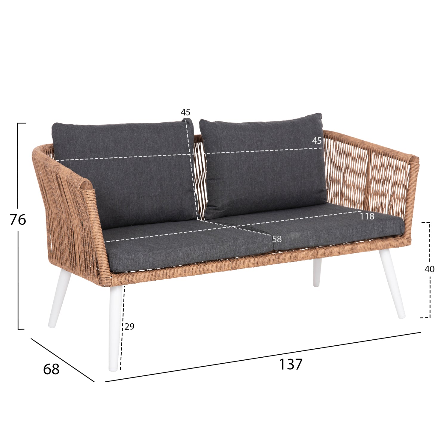 ΣΑΛΟΝΙ ΕΞ.ΧΩΡΟΥ 4ΤΜΧ FREJA HM6057.01 ΑΛΟΥΜ. ΛΕΥΚΟ-PE RATTAN ΜΠΕΖ-ΑΝΘΡΑΚΙ ΜΑΞΙΛΑΡΙΑ - Pakobazaar