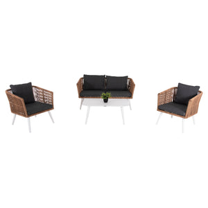 ΣΑΛΟΝΙ ΕΞ.ΧΩΡΟΥ 4ΤΜΧ FREJA HM6057.01 ΑΛΟΥΜ. ΛΕΥΚΟ-PE RATTAN ΜΠΕΖ-ΑΝΘΡΑΚΙ ΜΑΞΙΛΑΡΙΑ - Pakobazaar
