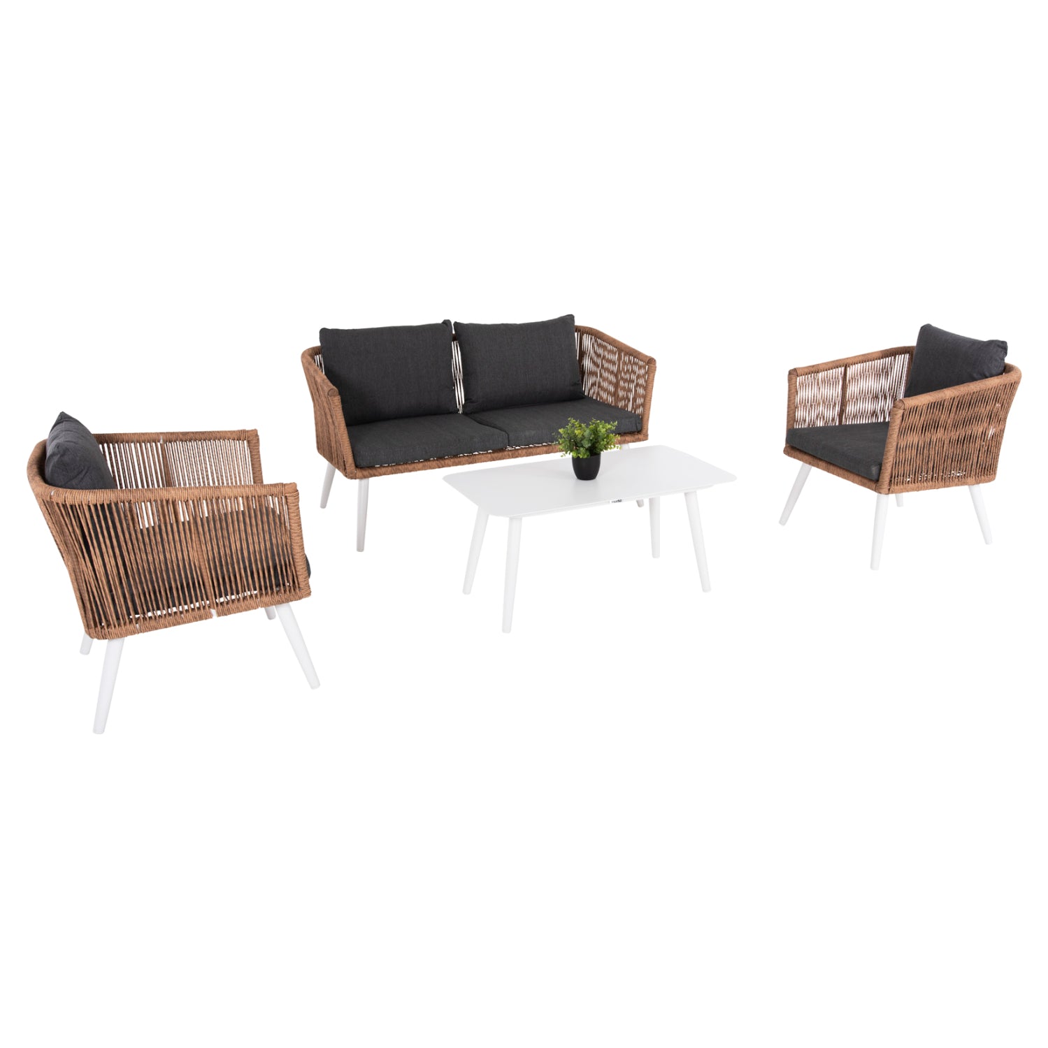 ΣΑΛΟΝΙ ΕΞ.ΧΩΡΟΥ 4ΤΜΧ FREJA HM6057.01 ΑΛΟΥΜ. ΛΕΥΚΟ-PE RATTAN ΜΠΕΖ-ΑΝΘΡΑΚΙ ΜΑΞΙΛΑΡΙΑ - Pakobazaar