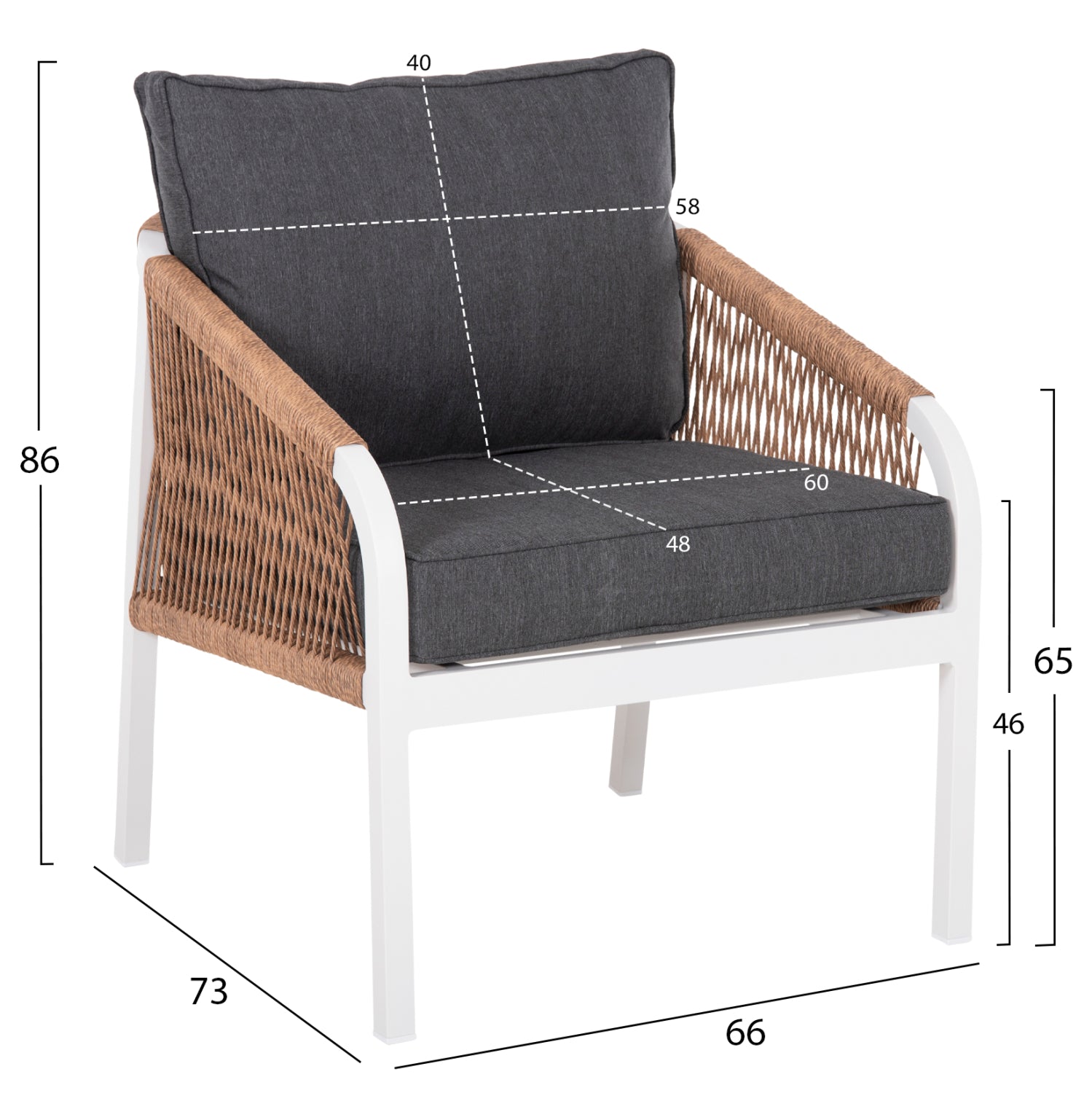 ΣΑΛΟΝΙ ΕΞΩΤ.ΧΩΡΟΥ 4ΤΜΧ MAERLY HM6056.01 ΑΛΟΥΜΙΝΙΟ ΛΕΥΚΟ-ΣΥΝΘ.ΣΧΟΙΝΙ-ΑΝΘΡΑΚΙ ΜΑΞΙΛΑΡΙΑ - Pakobazaar