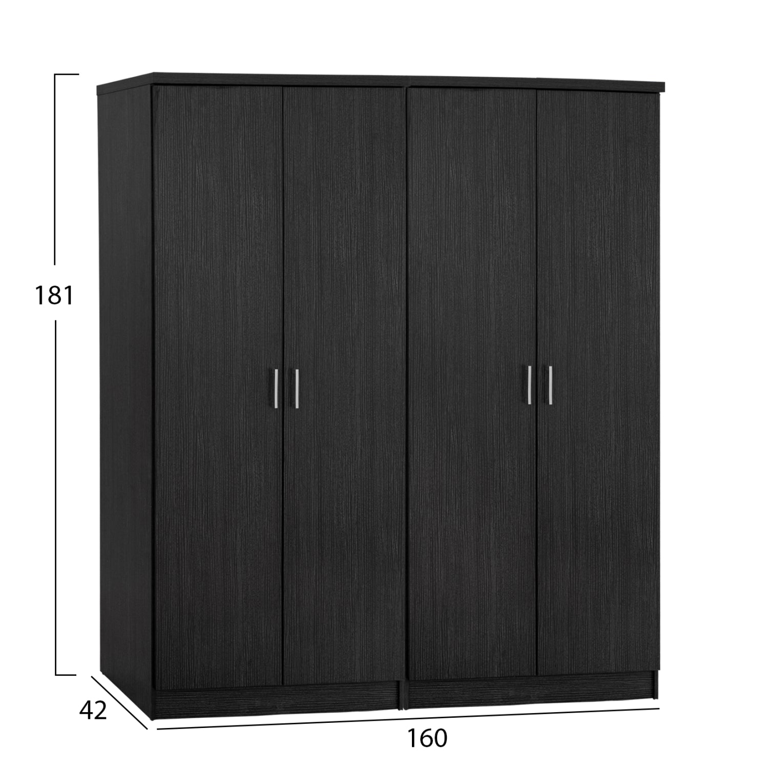 ΣΕΤ 2 ΤΜΧ ΝΤΟΥΛΑΠΑ 4ΦΥΛΛΗ ZEBRANO 160X42X181 HM11350.01 - Pakobazaar
