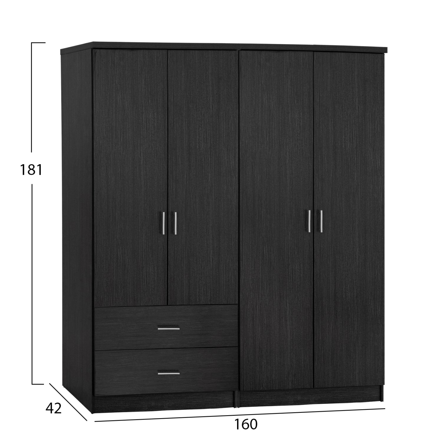 ΣΕΤ 2 ΤΜΧ ΝΤΟΥΛΑΠΑ 4ΦΥΛΛΗ ZEBRANO 160X42X181 HM11351.01 - Pakobazaar