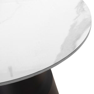 ΣΕΤ 2 ΤΡΑΠΕΖΙΑ ΣΑΛΟΝΙΟΥ LIDOX HM18306.02 SINTERED STONE TOP- SNOW WHITE ΧΡΩΜΑ Φ50 & Φ70 - Pakobazaar