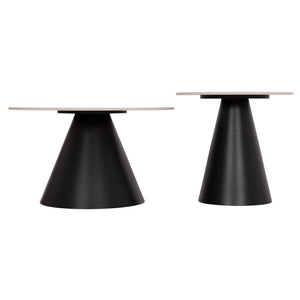 ΣΕΤ 2 ΤΡΑΠΕΖΙΑ ΣΑΛΟΝΙΟΥ RIDGE(X) HM18307.02 SINTERED STONE TOPS--ΒΑΣΕΙΣ ΜΑΥΡΕΣ Φ50 & Φ70 - Pakobazaar