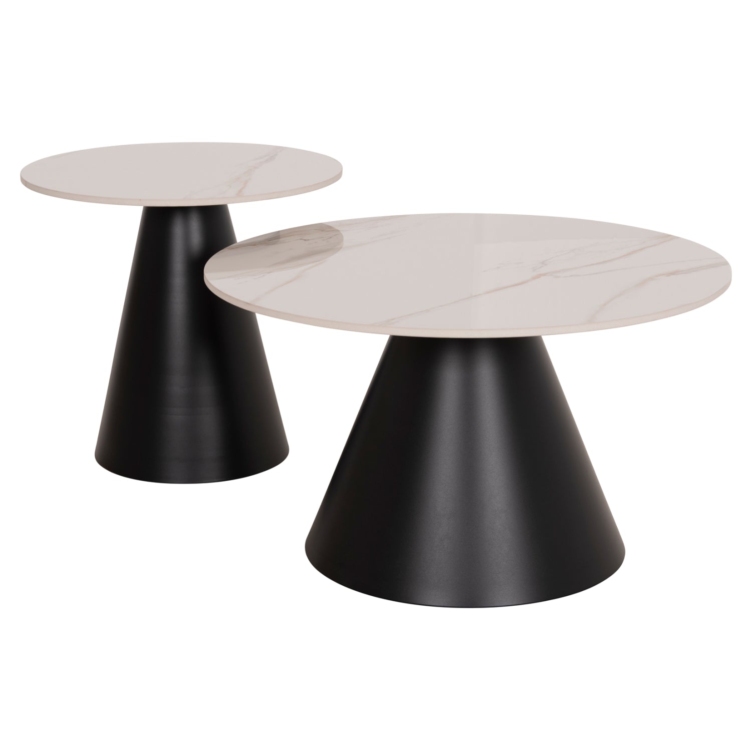 ΣΕΤ 2 ΤΡΑΠΕΖΙΑ ΣΑΛΟΝΙΟΥ RIDGE(X) HM18307.02 SINTERED STONE TOPS--ΒΑΣΕΙΣ ΜΑΥΡΕΣ Φ50 & Φ70 - Pakobazaar