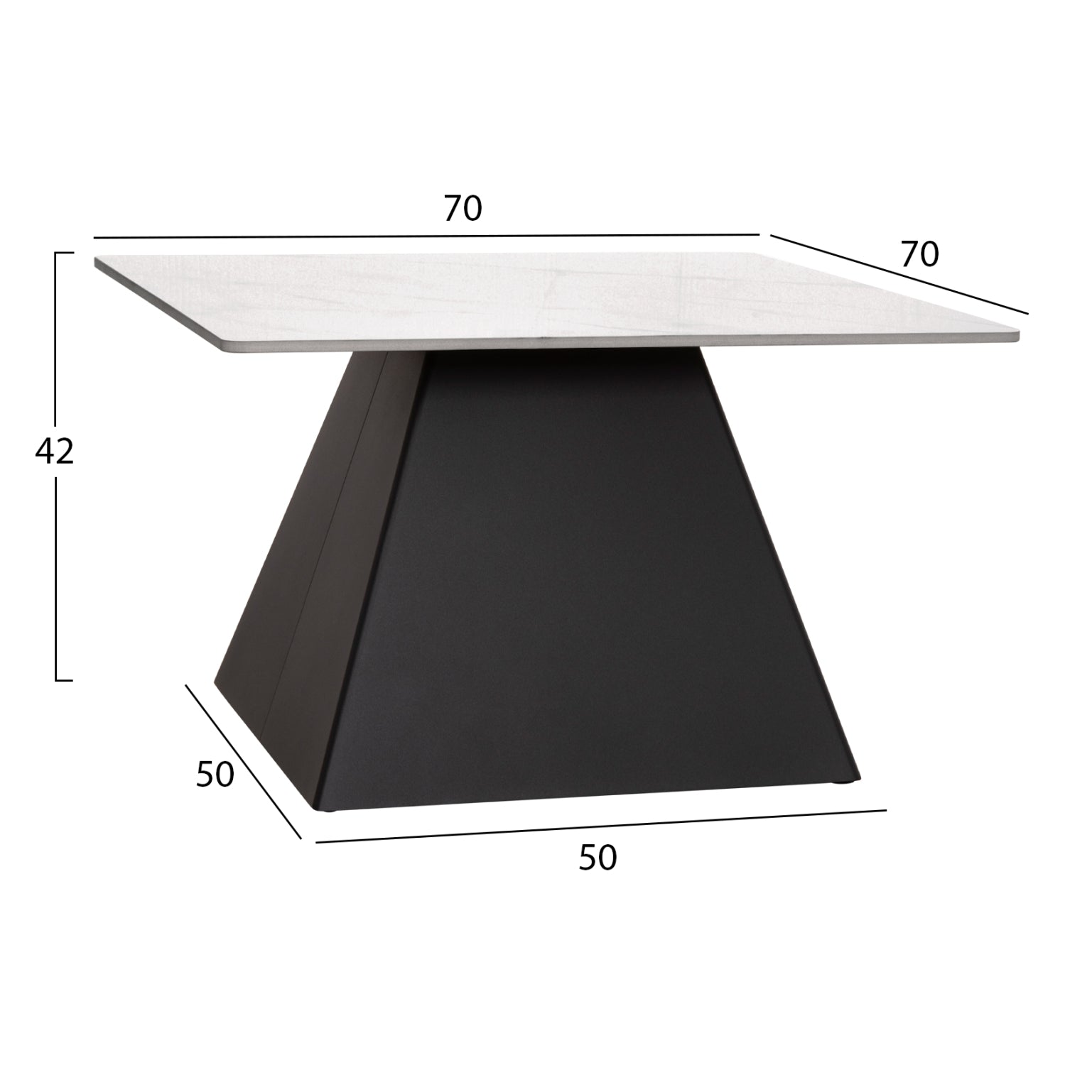 ΣΕΤ 2 ΤΡΑΠΕΖΙΑ ΣΑΛΟΝΙΟΥ QUBER(X) HM18311.02 SINTERED STONE ΤΕΤΡΑΓΩΝΟ--ΒΑΣΕΙΣ ΜΑΥΡΕΣ - Pakobazaar
