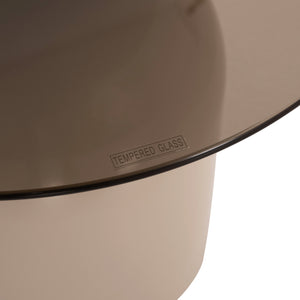 ΣΕΤ 2 ΤΡΑΠΕΖΙΑ ΣΑΛΟΝΙΟΥ BELLINS HM18313.04 ΜΠΕΖ ΜΕΤΑΛ.ΒΑΣΕΙΣ--ΓΥΑΛΙ Φ50εκ & Φ80εκ - Pakobazaar