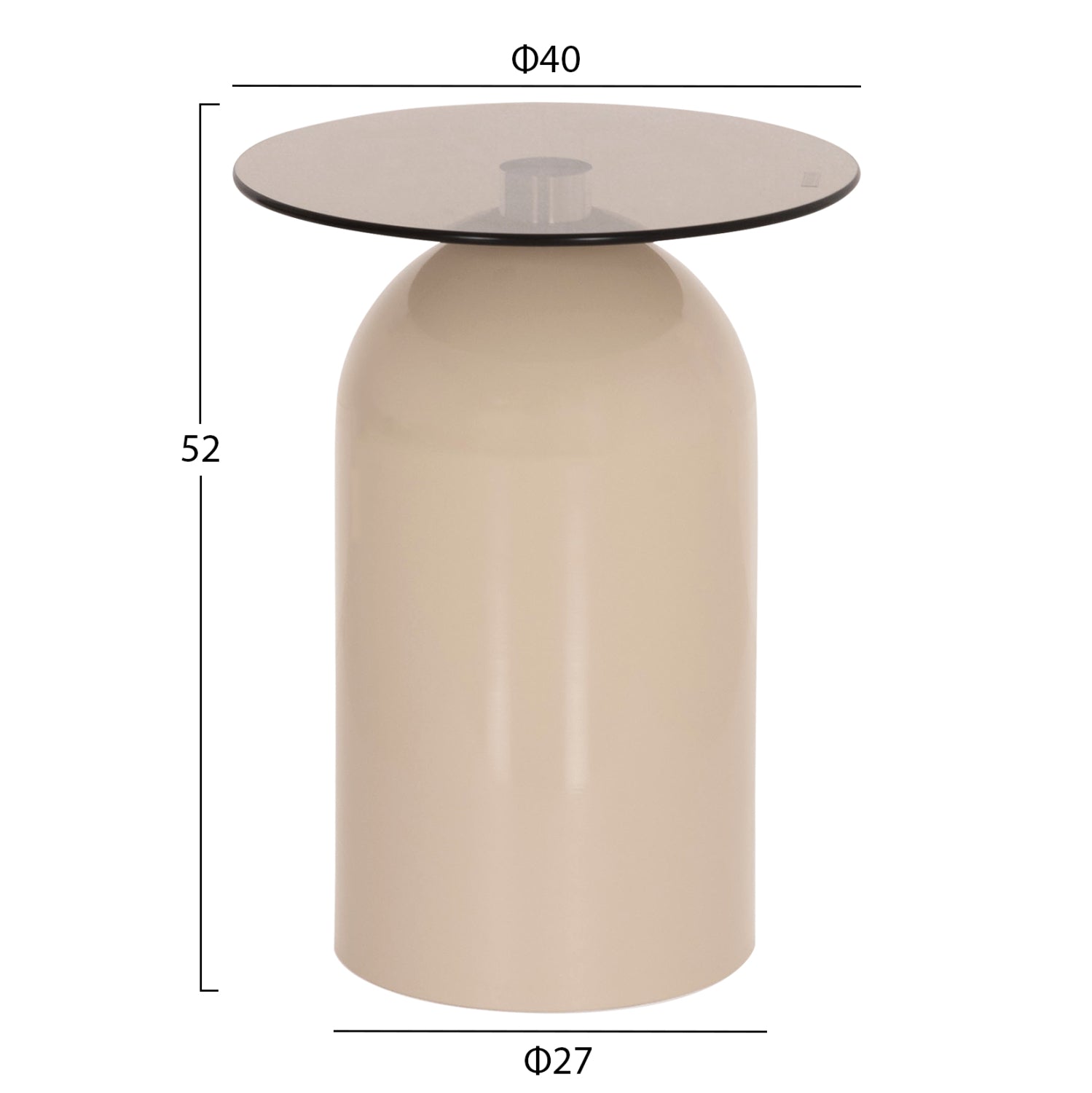 ΣΕΤ 2 ΤΡΑΠΕΖΙΑ ΣΑΛΟΝΙΟΥ BELLINS HM18314.04 ΜΠΕΖ ΜΕΤΑΛ.ΒΑΣΕΙΣ--ΓΥΑΛΙ Φ50εκ & Φ40εκ - Pakobazaar