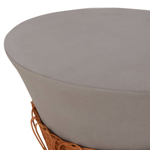 ΣΕΤ 2ΤΜΧ ΒΟΗΘΗΤΙΚΑ ΤΡΑΠΕΖΙΑ PERRAL HM21138.03 FIBER CEMENT ΓΚΡΙ--ΦΥΣΙΚΟ RATTAN - Pakobazaar
