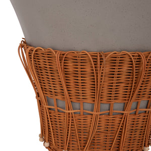 ΣΕΤ 2ΤΜΧ ΒΟΗΘΗΤΙΚΑ ΤΡΑΠΕΖΙΑ PERRAL HM21138.03 FIBER CEMENT ΓΚΡΙ--ΦΥΣΙΚΟ RATTAN - Pakobazaar