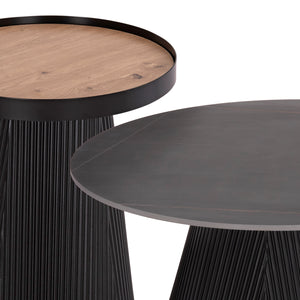 ΣΕΤ 2ΤΜΧ ΤΡΑΠΕΖΙΑ ΣΑΛΟΝΙΟΥ DUNCAN HM21081 MDF ΚΑΙ ΚΕΡΑΜΙΚΟ TOP Φ80εκ & Φ45εκ - Pakobazaar