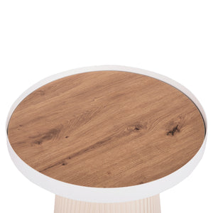 ΣΕΤ 2ΤΜΧ ΤΡΑΠΕΖΙΑ ΣΑΛΟΝΙΟΥ DUNCAN HM21082 MDF ΚΡΕΜ ΚΑΙ ΚΕΡΑΜΙΚΟ TOP Φ80εκ & Φ45εκ - Pakobazaar