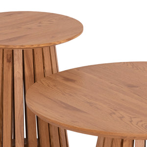 ΣΕΤ 2ΤΜΧ ΤΡΑΠΕΖΙΑ ΣΑΛΟΝΙΟΥ TALBERT HM21083 MDF ΦΥΣΙΚΟ ΞΥΛΟΥ Φ80εκ & Φ45εκ - Pakobazaar