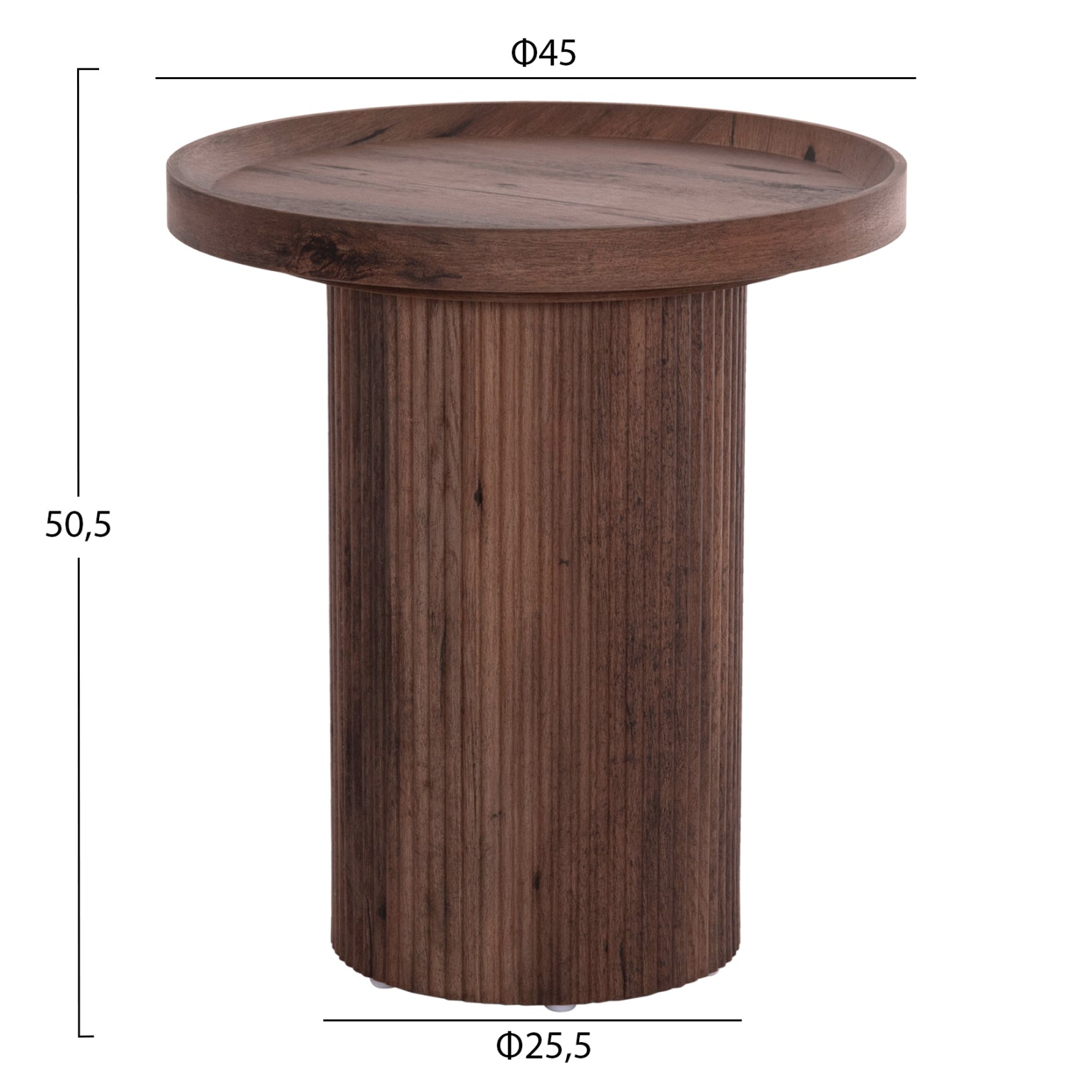 ΣΕΤ 2ΤΜΧ ΤΡΑΠΕΖΙΑ ΣΑΛΟΝΙΟΥ MARGON HM21084 MDF ΣΚΟΥΡΟ ΚΑΦΕ Φ80εκ & Φ45εκ - Pakobazaar
