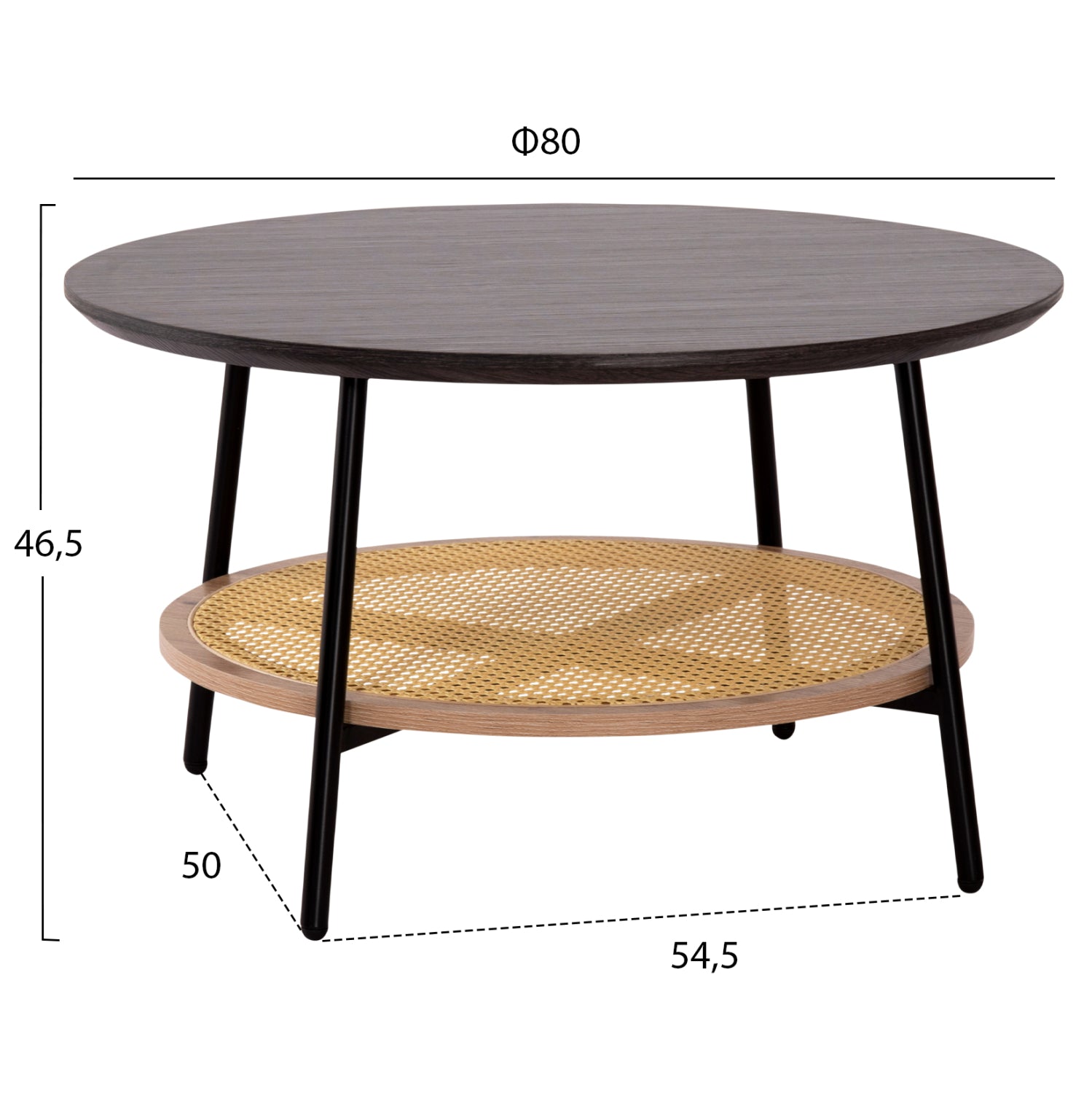ΣΕΤ 2ΤΜΧ ΤΡΑΠΕΖΙΑ ΣΑΛΟΝΙΟΥ SEWELL HM21087 MDF-ΜΕΤΑΛΛΟ-ΣΥΝΘΕΤΙΚΟ RATTAN Φ80εκ & Φ45εκ - Pakobazaar