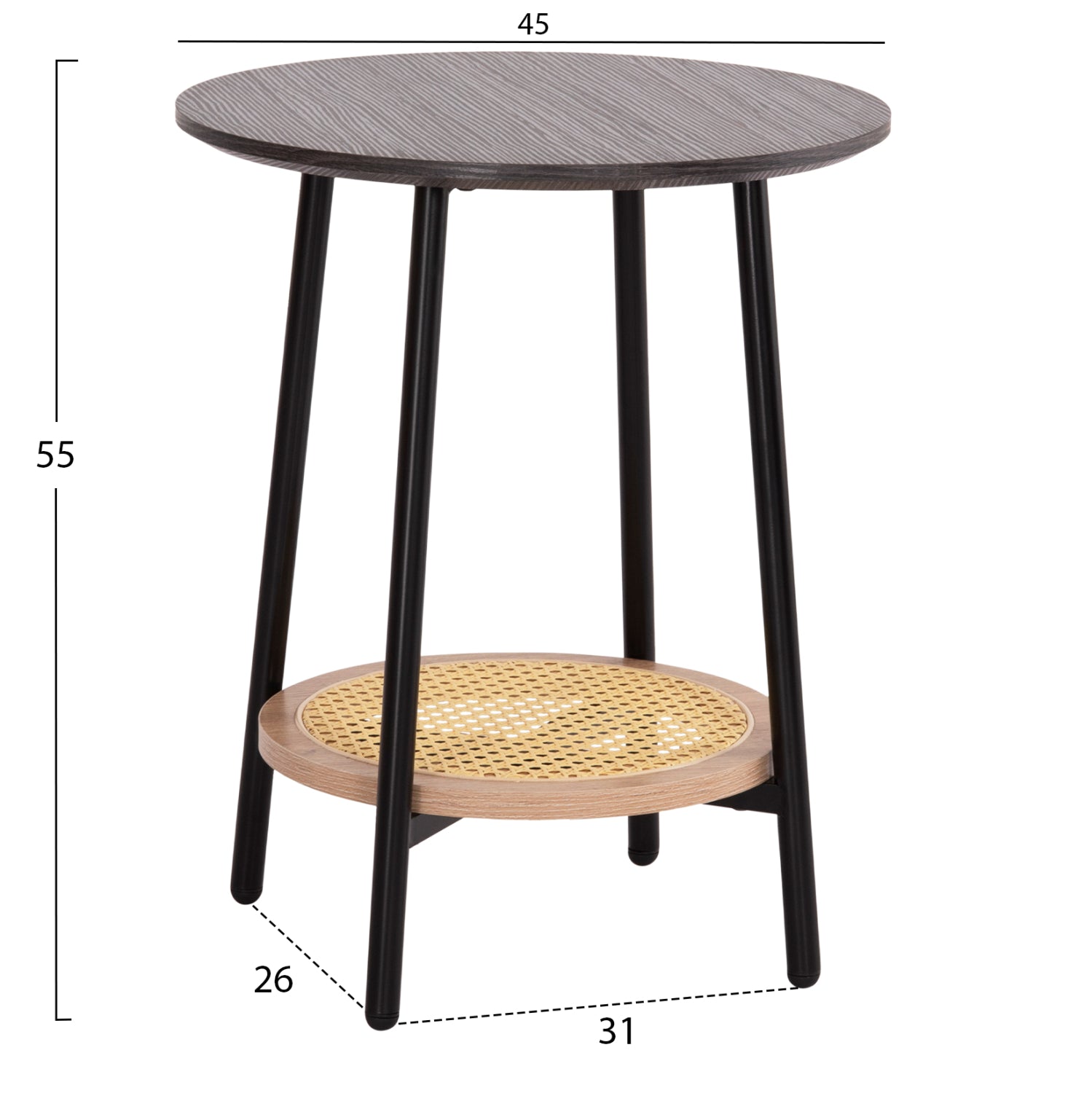 ΣΕΤ 2ΤΜΧ ΤΡΑΠΕΖΙΑ ΣΑΛΟΝΙΟΥ SEWELL HM21087 MDF-ΜΕΤΑΛΛΟ-ΣΥΝΘΕΤΙΚΟ RATTAN Φ80εκ & Φ45εκ - Pakobazaar