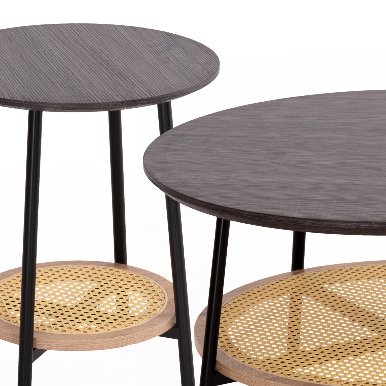 ΣΕΤ 2ΤΜΧ ΤΡΑΠΕΖΙΑ ΣΑΛΟΝΙΟΥ SEWELL HM21087 MDF-ΜΕΤΑΛΛΟ-ΣΥΝΘΕΤΙΚΟ RATTAN Φ80εκ & Φ45εκ - Pakobazaar
